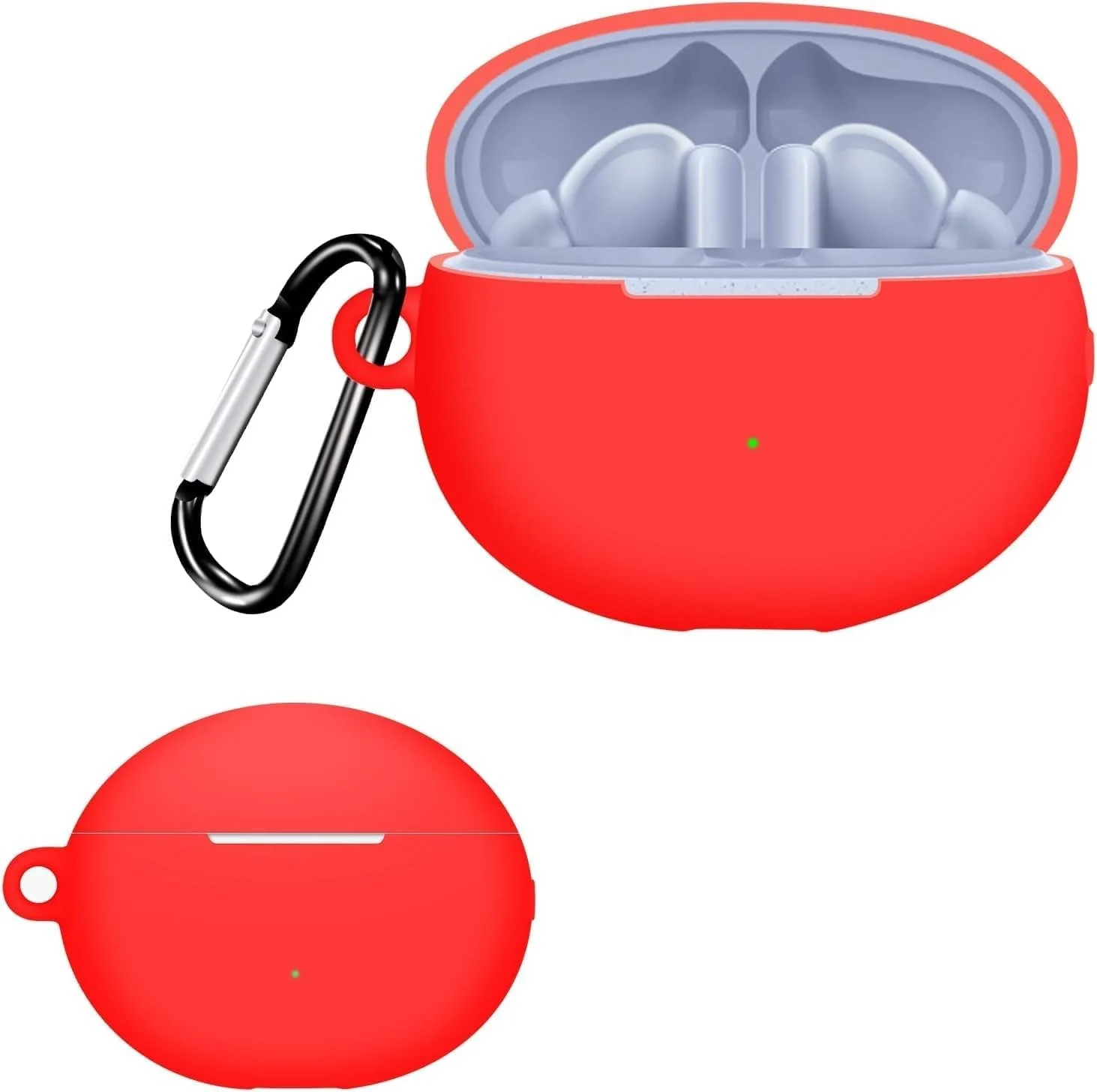 DL3 Mobilak Silicone Case Compatible with Huawei FreeBuds 6i Earbuds, Soft Silicone Protective Case Cover, Shockproof Sleeve with Carabiner For Huawei FreeBuds 6i - Red