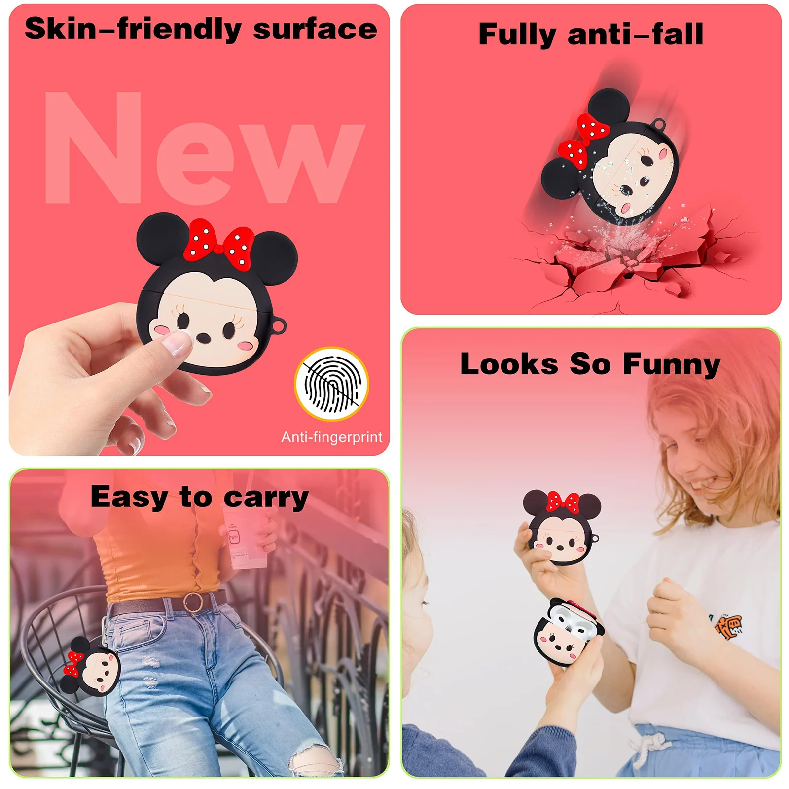 DL3 Mobilak For AirPods Pro Case Soft Silicone Shockproof Cover for Apple AirPods Pro, New 3D Cute Cartoon Creative Fun Case Skin with Keychain Design for AirPods Pro Charging Case 2019 - Style 13