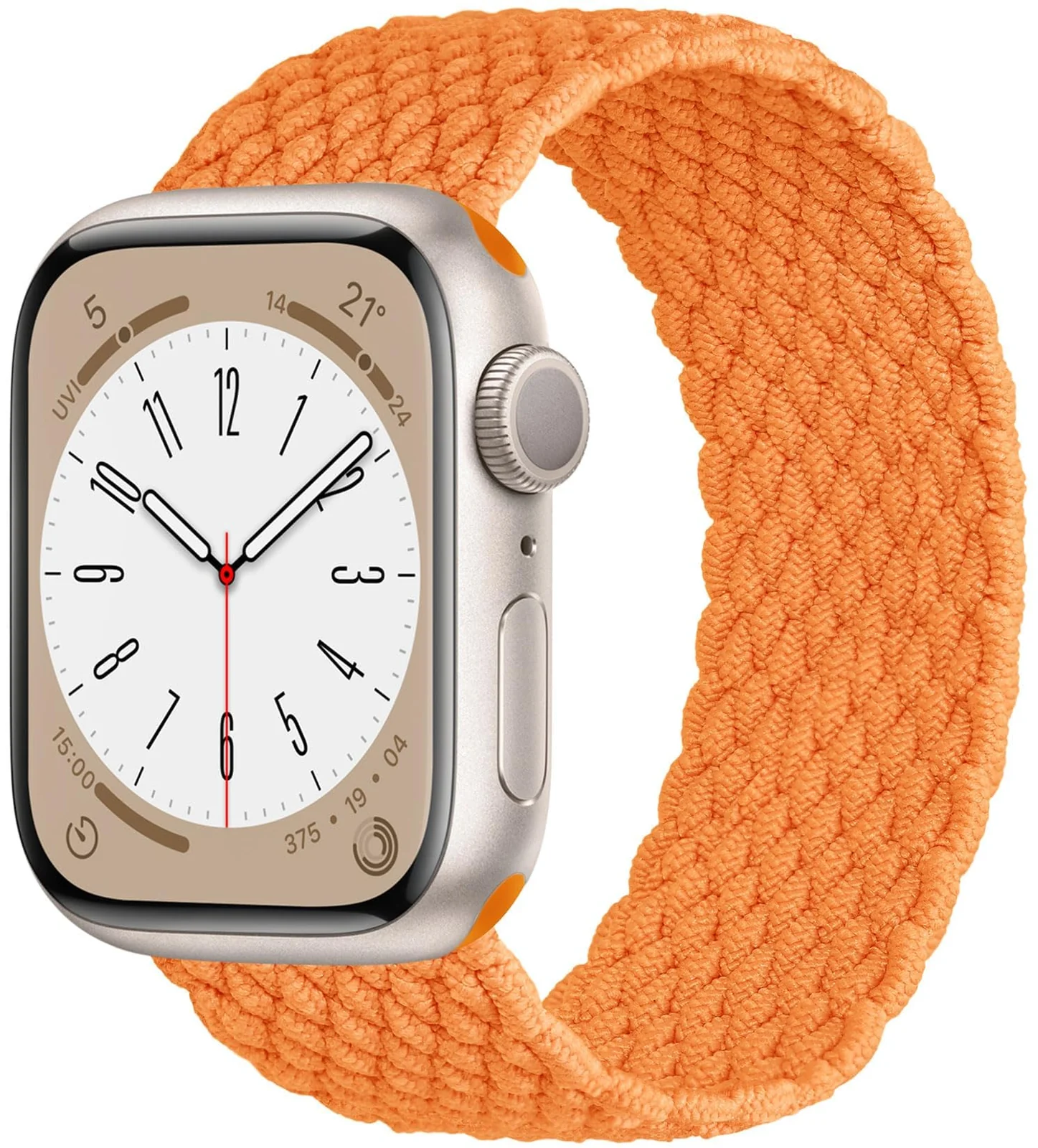 DL3 Mobilak Braided Solo Loop Band For Apple Watch Band 49mm 45mm 44mm 42mm, Replacement Wristband Nylon Strap for iWatch Series SE 9/8/7/6/5/4/3/2/1/Ultra/Ultra 2 (Orange, Small), unisex-adult - Black
