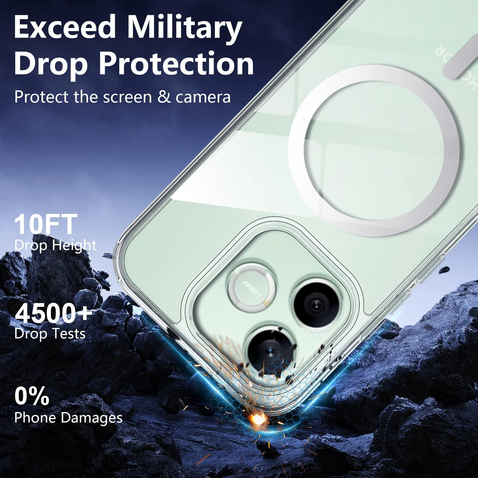 MOBIGON Slim Magnetic MagSafe-Compatible Phone Case for HONOR 600 Lite, Clear