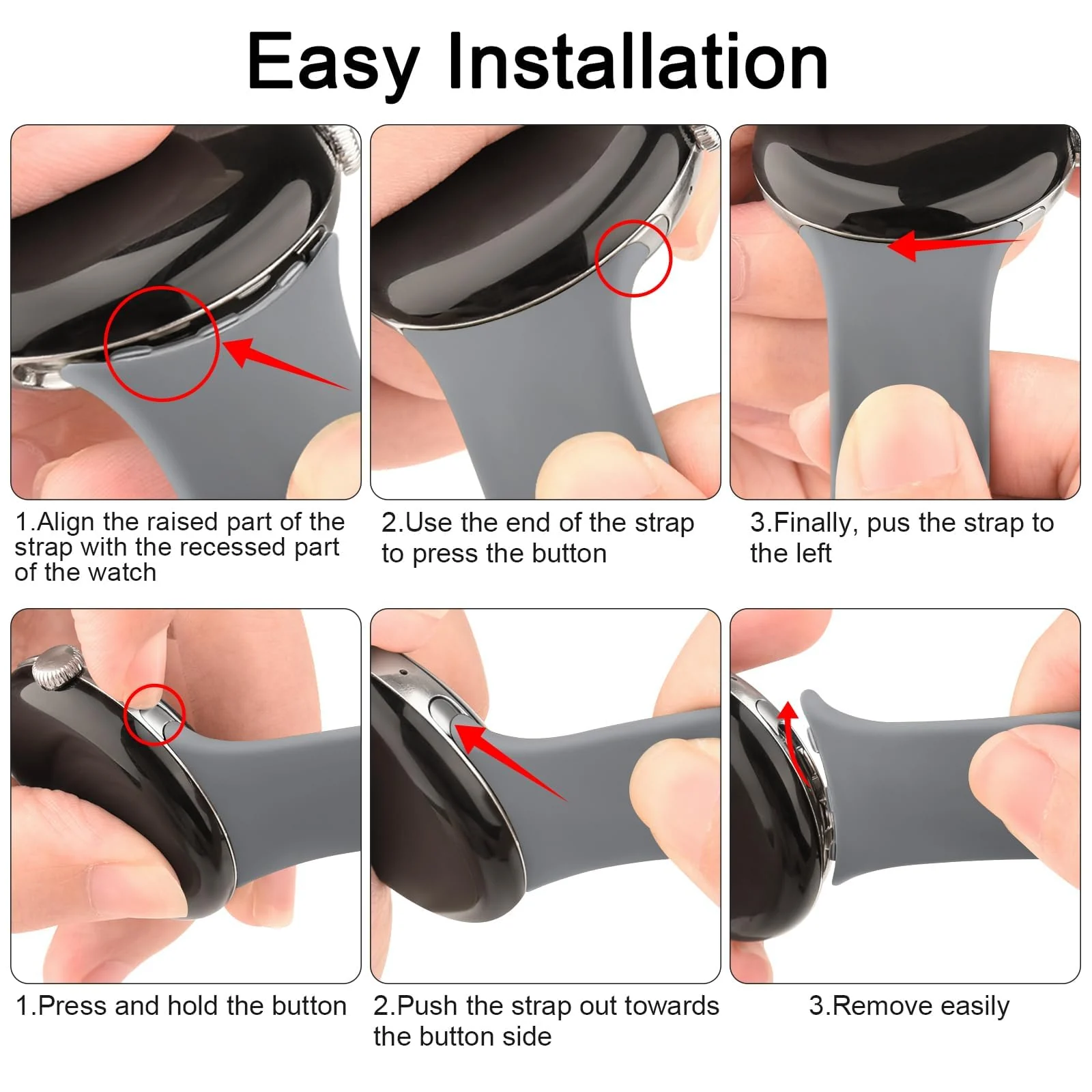 DL3 Mobilak Band Compatible with Google Pixel Watch 1/2/3/4 (41mm), Soft Silicone Sport Replacement Straps Bracelet for Google Pixel Watch 41mm - Gray
