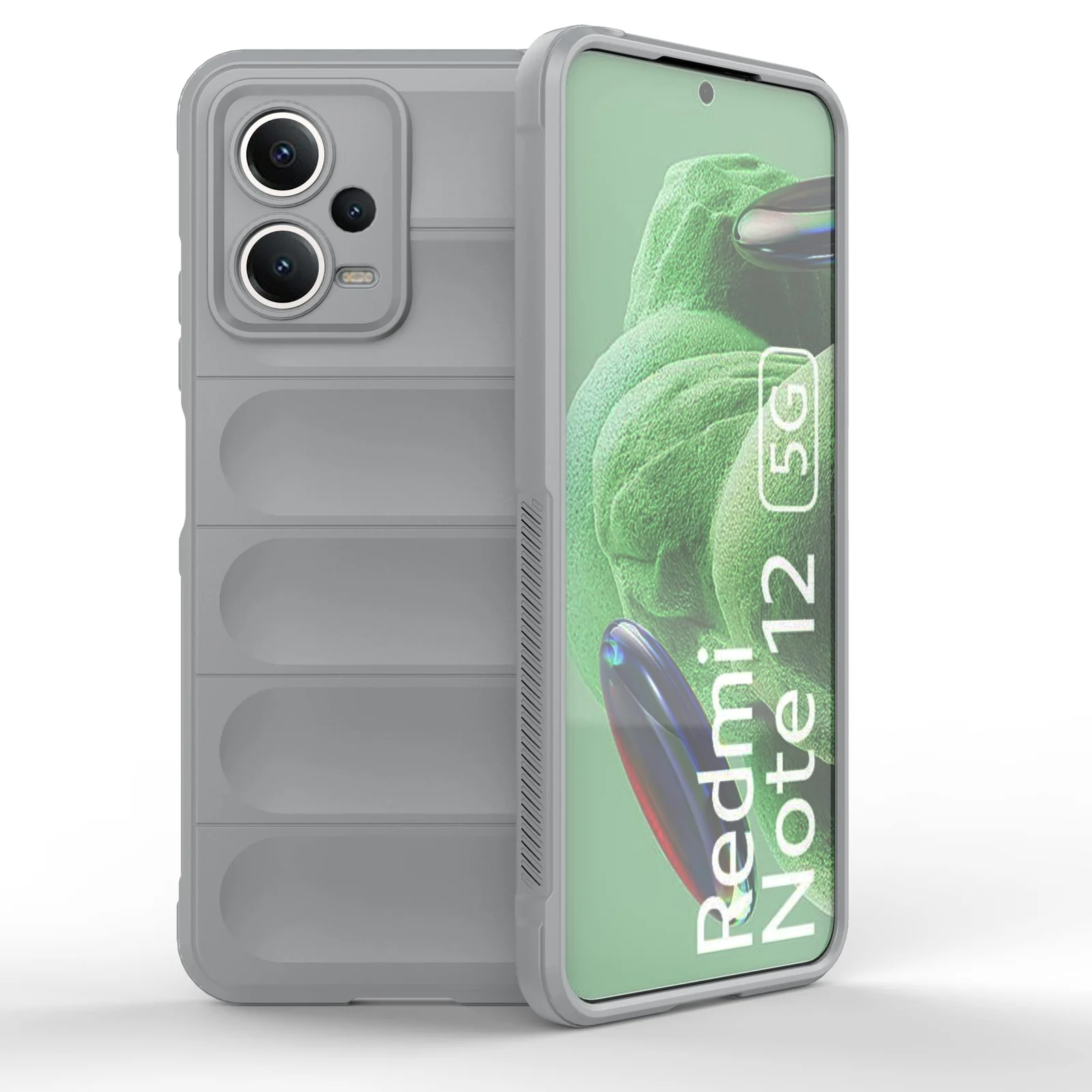 DL3 Mobilak Soft Silicone Protective Case for Xiaomi Redmi Note 12 5G / Poco X5 5G with Camera Protection and Shockproof Design - Gray