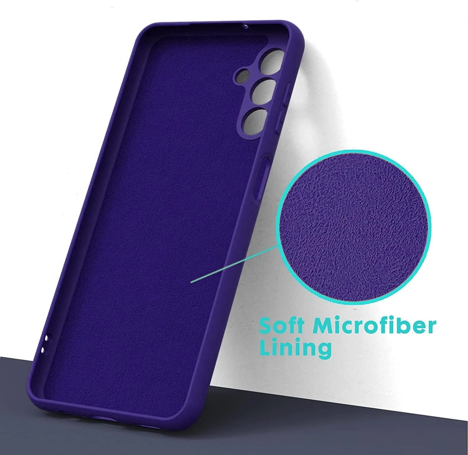 DL3 Mobilak Silicone Protective Case for Samsung Galaxy A04s / A13 4G / A13 5G, Shock-absorbing protection, Scratch-resistant surface, Soft microfiber lining - Purple