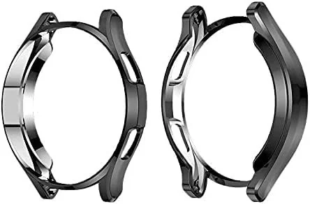 DL3 Mobilak Case Compatible with Samsung watch 4 classic 46mm Case All-Around Screen Protector Watch Soft TPU Shockproof Cover Slim Guard Thin Bumper Shell Protector - Black