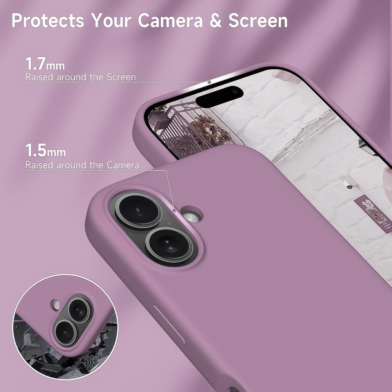 DL3 Mobilak Compatible with iPhone 16+ Plus 6.7-Inch Case, Premium Liquid Silicone Case, Full Body Protective Cover, Shockproof, Slim Phone Case, Anti-Scratch Soft Microfiber Lining - Cashmere