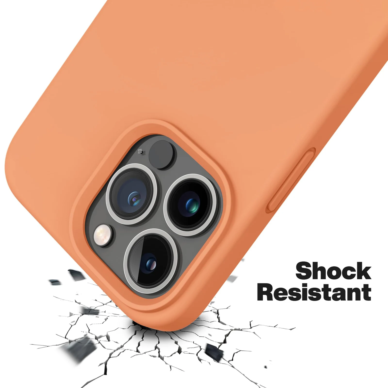 DL3 Mobilak Compatible with iPhone 12/12 Pro (6.1 Inch) Case, Liquid Silicone Case, Full Body Protective Cover, Shockproof, Slim Phone Case, Anti-Scratch Soft Microfiber Lining - Orange