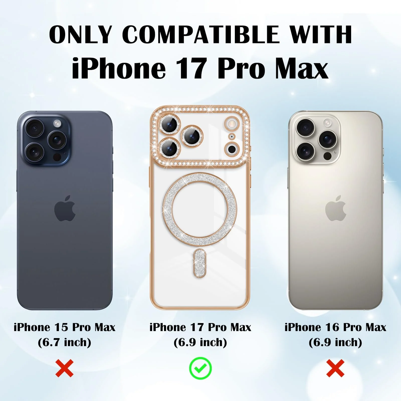 DL3 Mobilak MagSafe-Compatible Magnetic Case for iPhone 17 Pro Max with Camera Protection and Magnetic Car-Mount Support - Gold