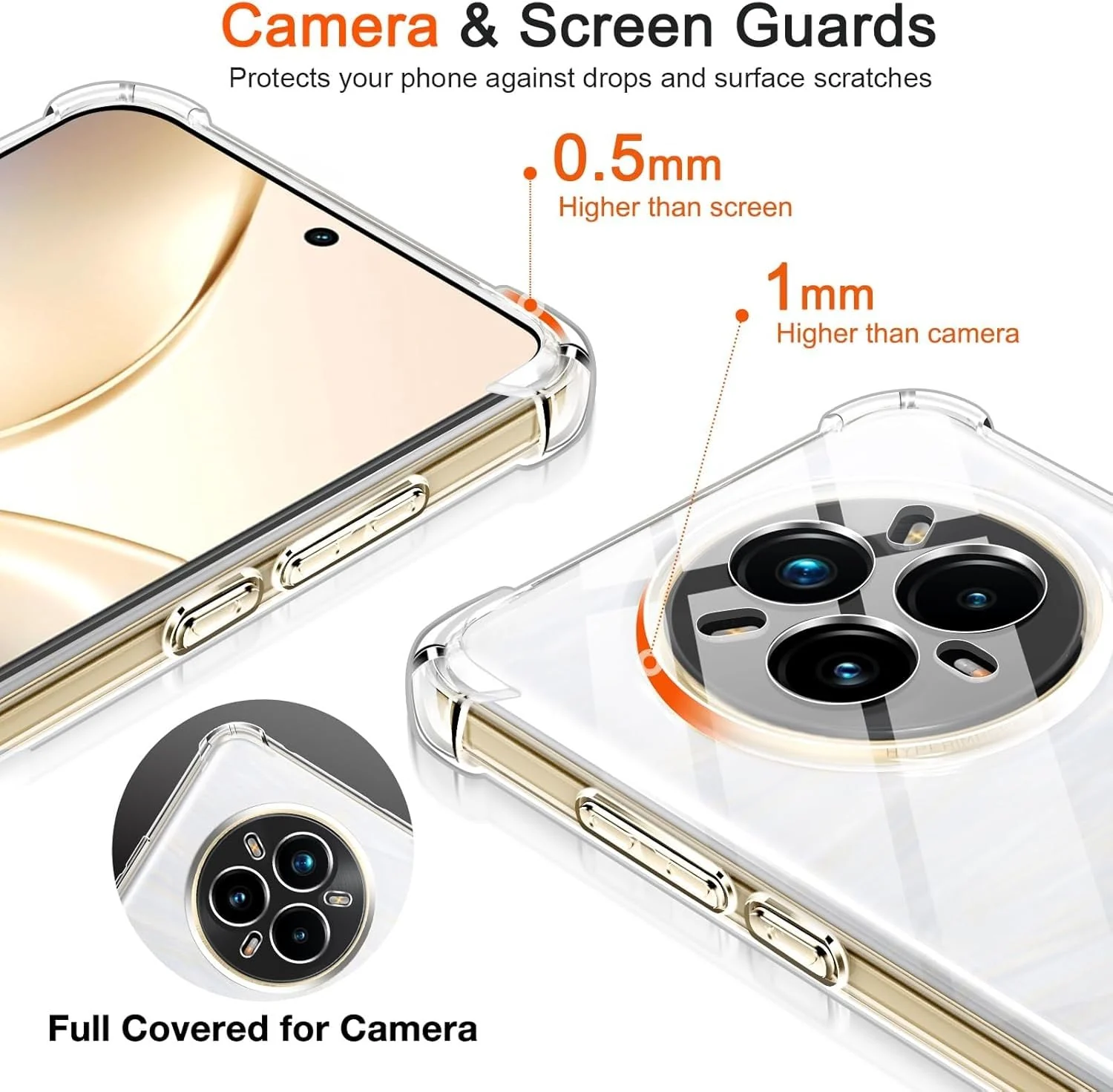 DL3 Mobilak Clear TPU Protective Case for realme 14 PRO+ 5G / realme 14 PRO Plus 5G with Camera Protection and Shockproof Design - Clear