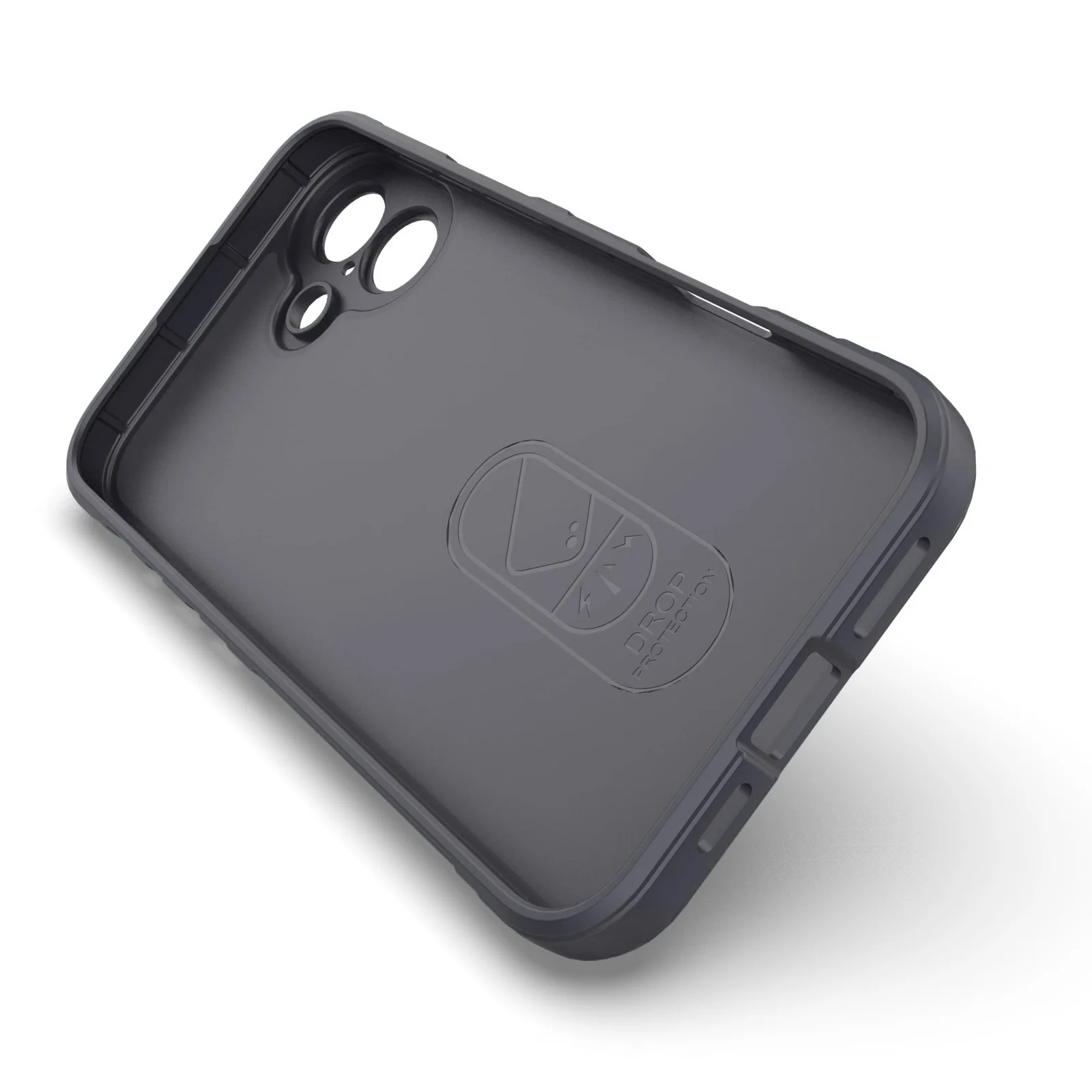 DL3 Mobilak Silicone Case for iPhone 16 6.1-Inch Heavy Duty Protective [Slim Fit] Shockproof Soft Flexible Protective Design Shock-Absorption TPU Cover With Camera Protection - Dark Gray