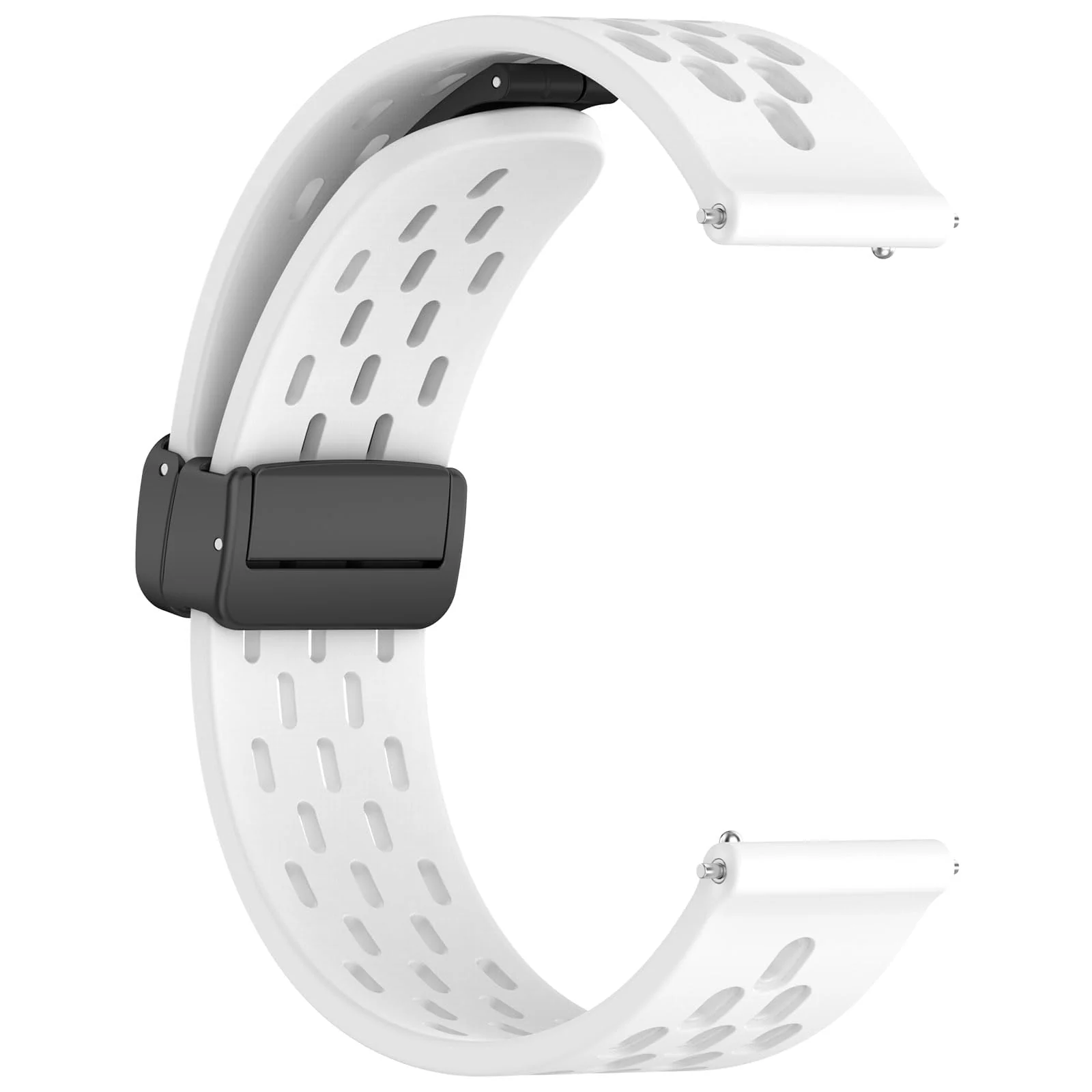 DL3 Mobilak 22MM Silicone Band Magnetic Clasp Strap For Xiaomi Redmi Watch 5 Active/5 Lite/Compatible with Samsung Galaxy Watch 46mm/Watch 3 45mm/Gear S3/Huawei watch (GT6 GT5 GT4 GT3 GT2 (A. ) - A.White