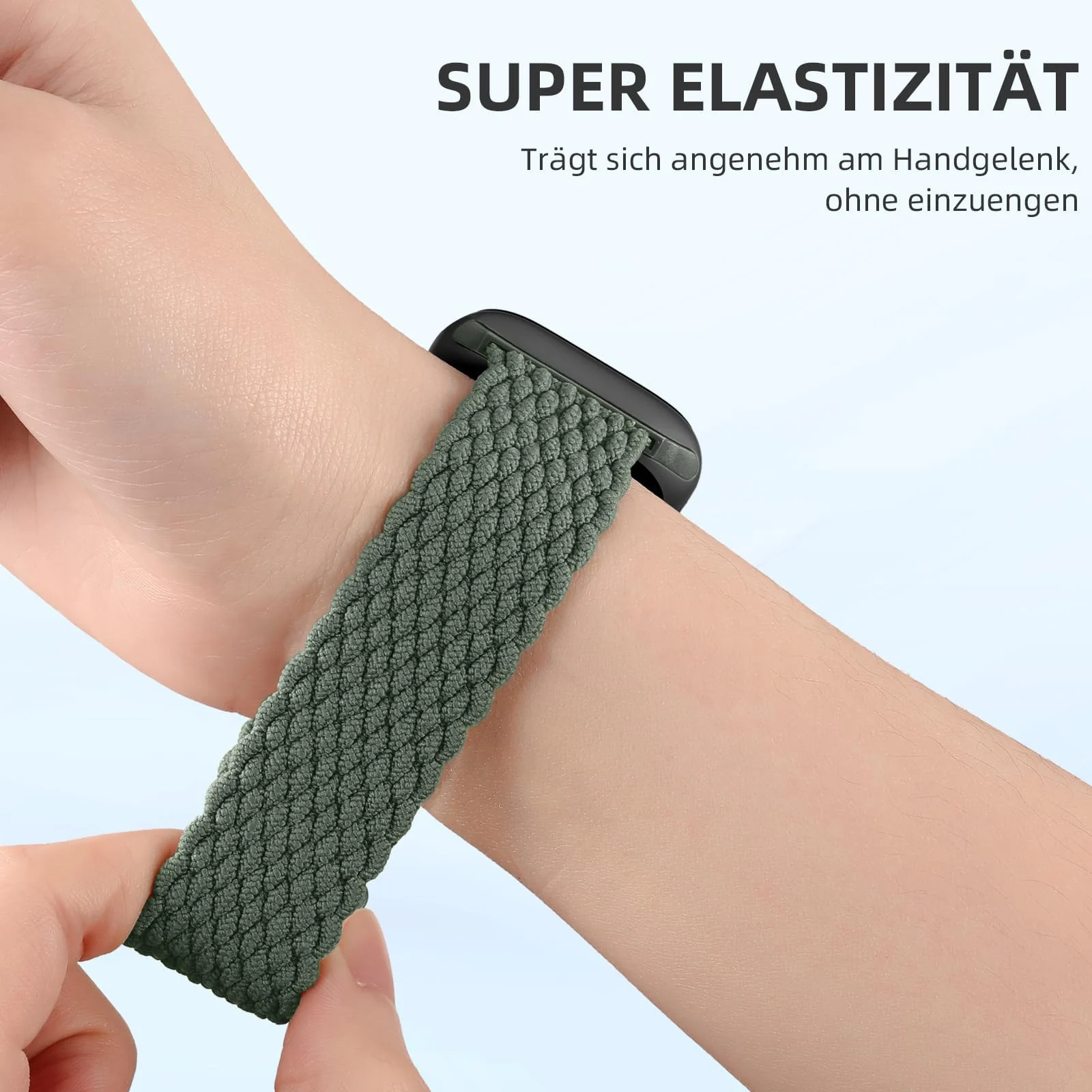 DL3 Mobilak Sport Solo Loop Compatible with Apple Watch Band 42mm 44mm 45mm 46mm 49mm for Women Men, Magnetic Strap Stretchy Braided Wristband for iWatch Series 11 10 9 8 7 6 5 4 3 Ultra 3 2 1 SE SE2 - B-Green