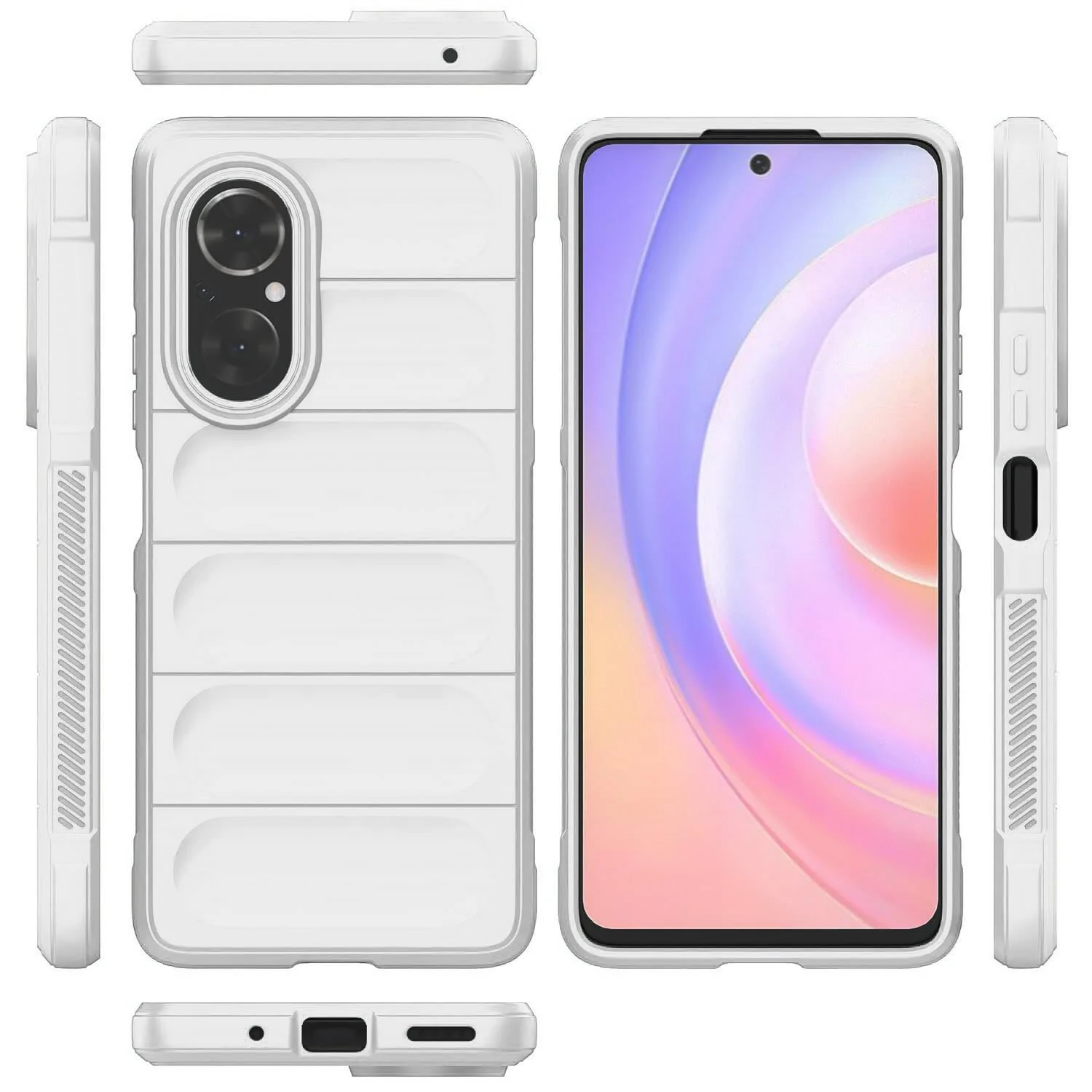 DL3 Mobilak Flexible Silicone and TPU Protective Case with Camera Protection for Huawei Nova 9 SE / Honor 50 SE - White