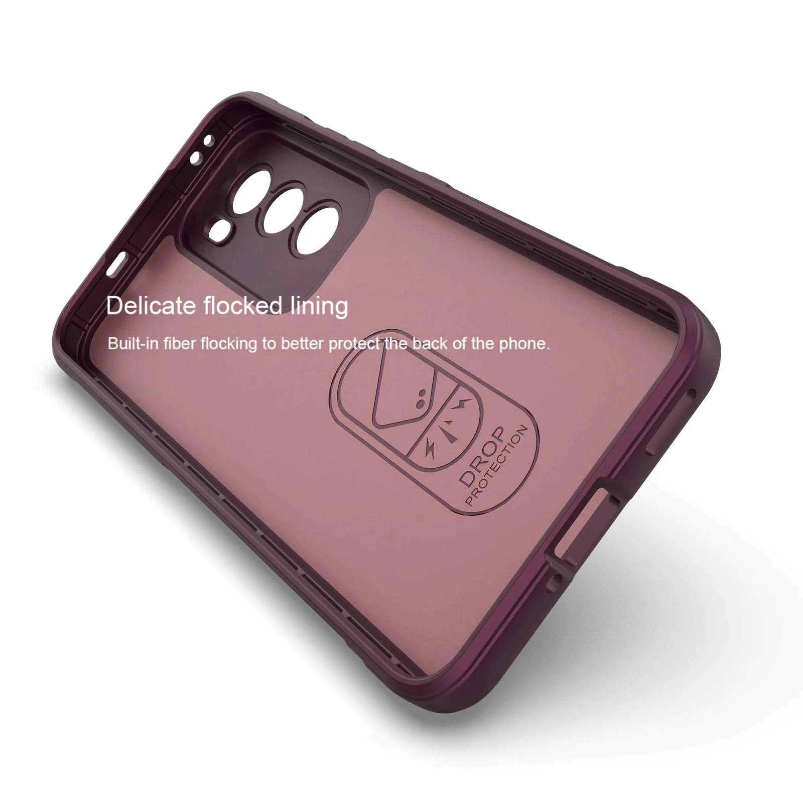 DL3 Mobilak Rugged Protective Case for OPPO Reno 12 5G, Camera protection, Shock-absorbing protection, Non-slip grip - Wine Red