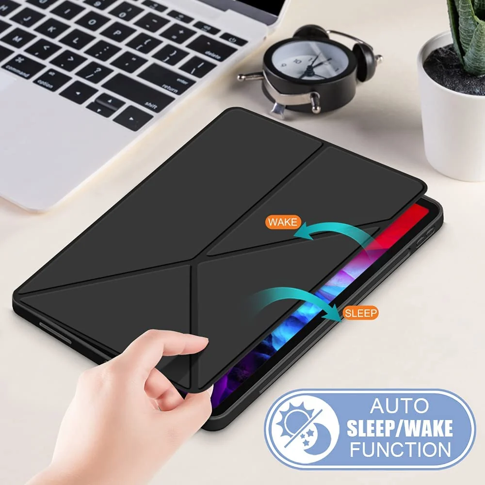DL3 Mobilak Compatible with iPad Pro 11 Inch Case 2022(4th Gen)/2021(3rd Gen)/2020(2nd Gen) Case, Smart Stand, Pencil Holder, Shockproof Slim Lightweight Leather Cover, Modern Abstract Design - Black