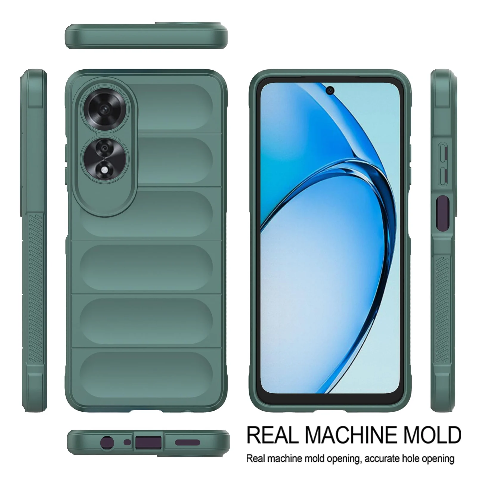 DL3 Mobilak Soft Silicone Protective Case for OPPO A60 4G with Camera Protection and Shockproof Design - Green