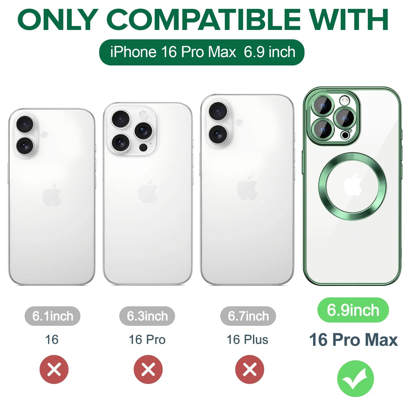 DL3 Mobilak Plated-Edge TPU Protective Case with Camera Protection for iPhone 16 Pro Max - Green