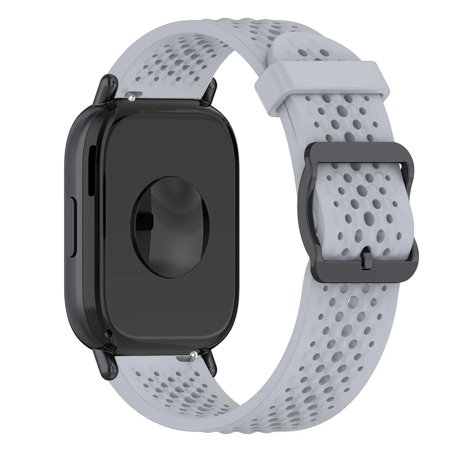 DL3 Mobilak 22 mm Silicone Breathable Sport Bracelet For Xiaomi Redmi Watch 5 Active/Redmi Watch 5 Lite Strap, 22mm Adjustable Armband Watchbands Quick Wristband Watch Strap Bands - Light Gray