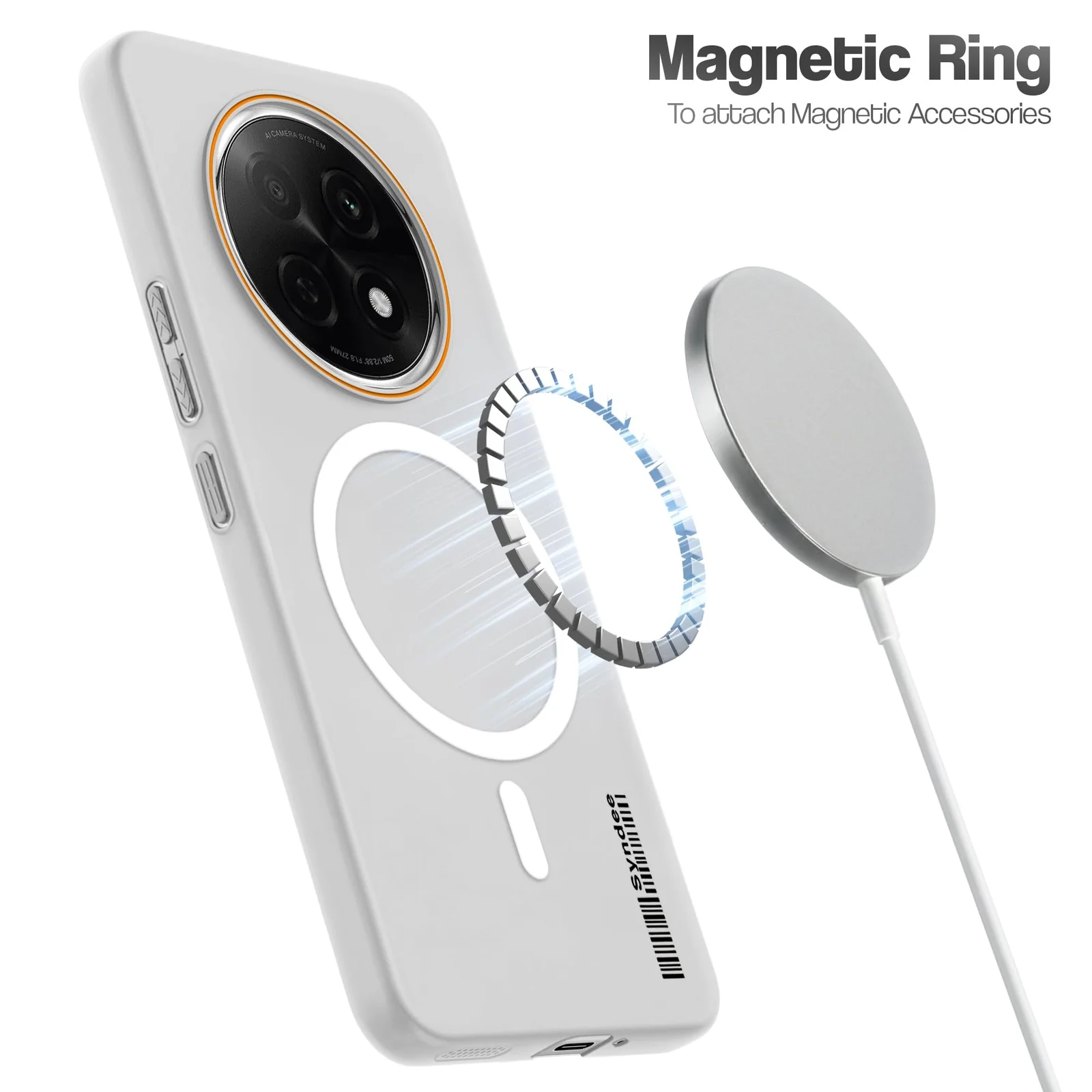 DL3 Mobilak Translucent Matte Case for Honor Magic 8 Pro 5G, Compatible with MagSafe accessories, Shock-absorbing protection, Integrated ring holder - Clear