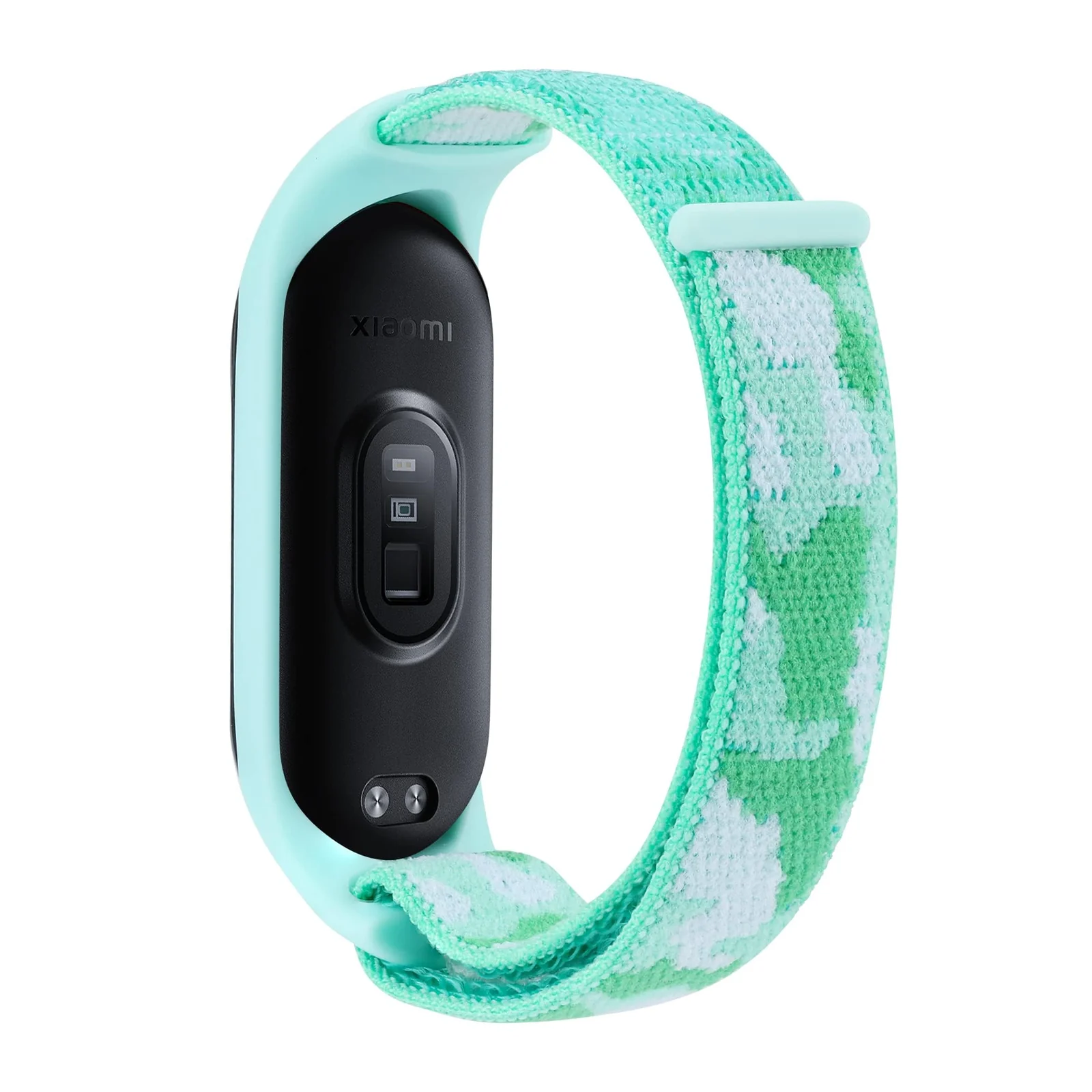 DL3 Mobilak Nylon Band for Xiaomi Mi Band 7/Mi Band 6/Mi Band 5/Mi Band 4/Mi Band 3, Bracelet Nylon Watch Strap Adjustable Sport Replacement Strap for Men Women - Camouflage Mint