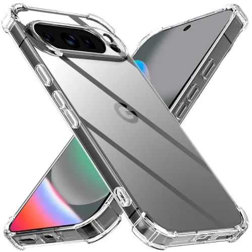 DL3 Mobilak Case Compatible with Google Pixel 10 Pro XL, Cover SiliconeTransparent TPU Gorilla Anti-shock Protector Camera Shockproof Corners - Clear