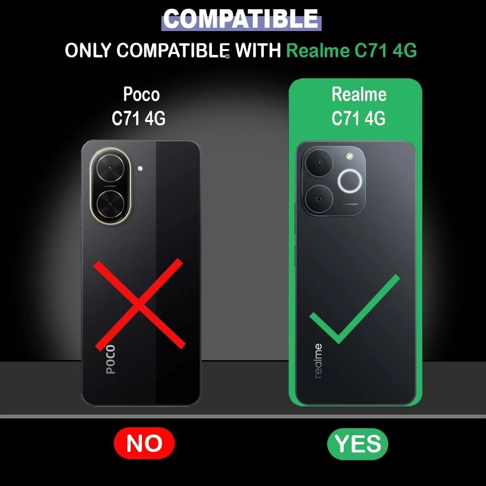 DL3 Mobilak Case Compatible with realme C71, Case Crystal Soft TPU Gel Case Flexible Silicone Anti-Scratch Camera Protection TPU Cover - Clear