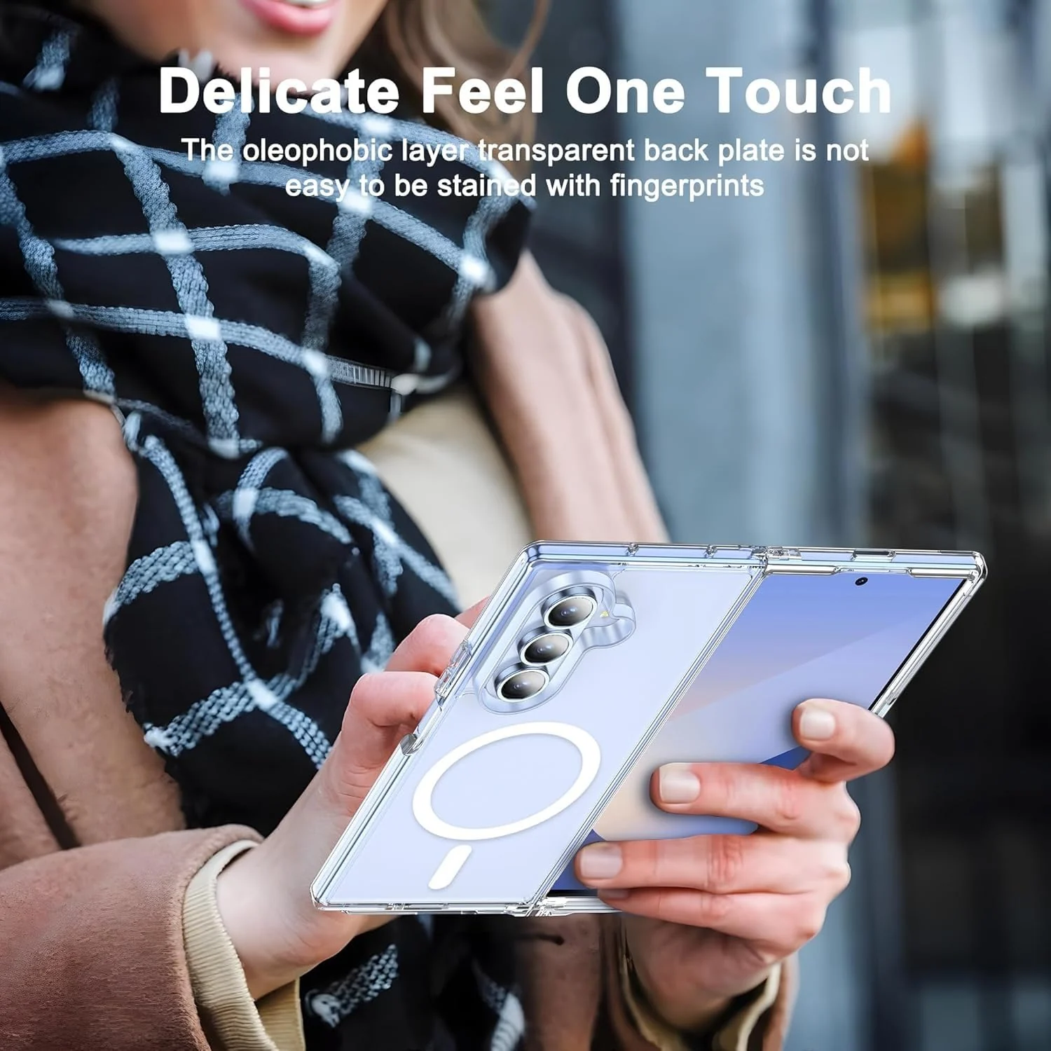 DL3 Mobilak for Samsung Galaxy Z Fold 7 Case, Compatible with MagSafe Shockproof Protection Yellowing Resistant Magnetic Phone Case for Galaxy Z Fold 7 5G (2024) - Clear