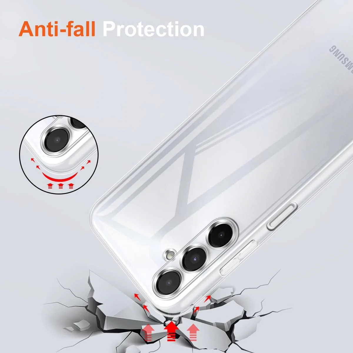 DL3 Mobilak Case Compatible with Samsung Galaxy A05s Case Crystal Soft TPU Gel Case Flexible Silicone Anti-Scratch Camera Protection TPU Cover - Clear