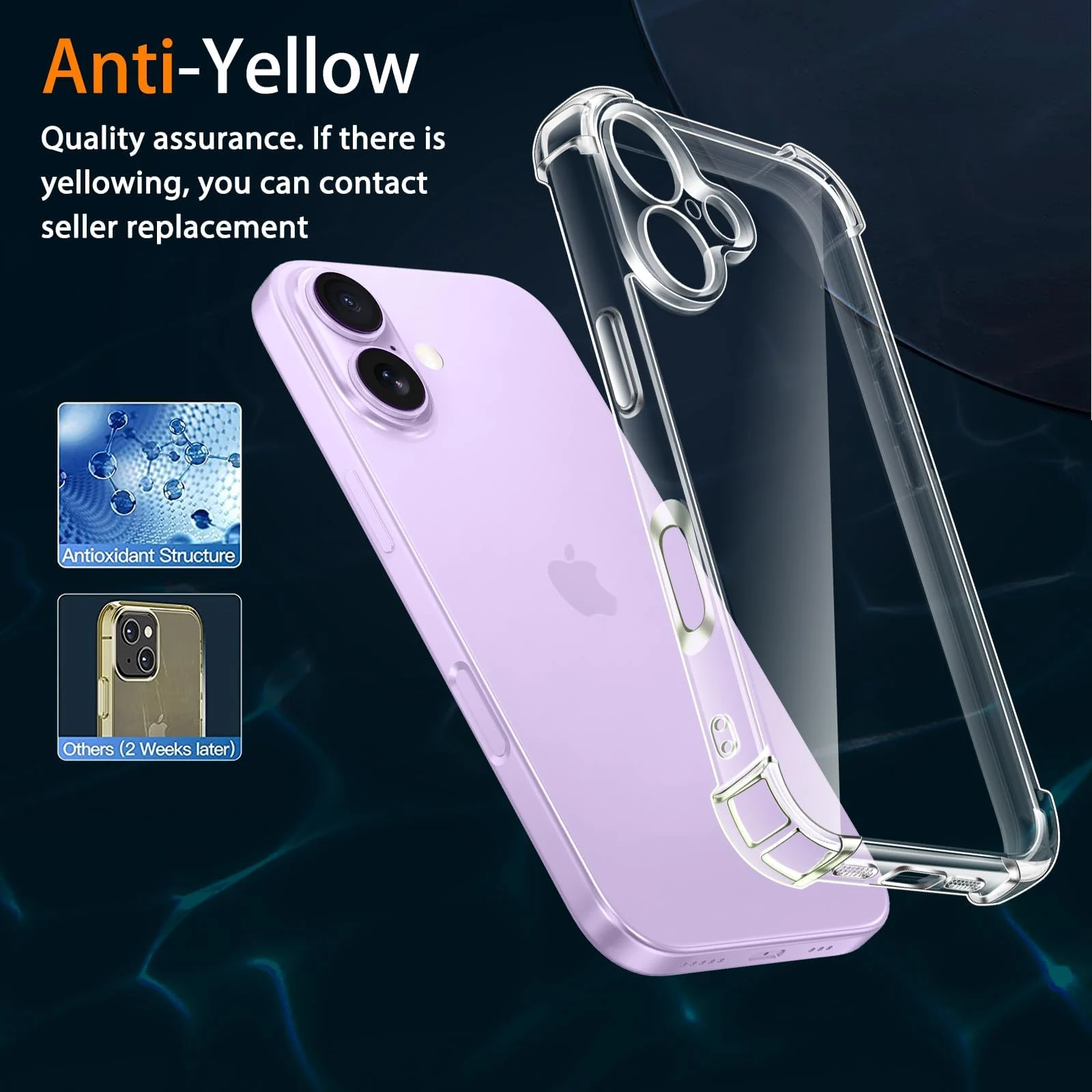 DL3 Mobilak Clear TPU Protective Case for iPhone 17 with Camera Protection and Shockproof Design - Clear