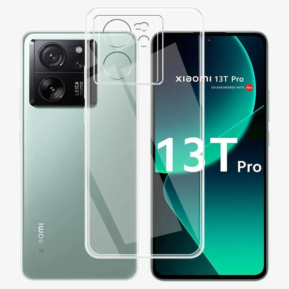 DL3 Mobilak Case Compatible with Xiaomi 13T / Xiaomi 13T Pro Case Crystal Soft TPU Gel Case Flexible Silicone Anti-Scratch Camera Protection TPU Cover - Clear