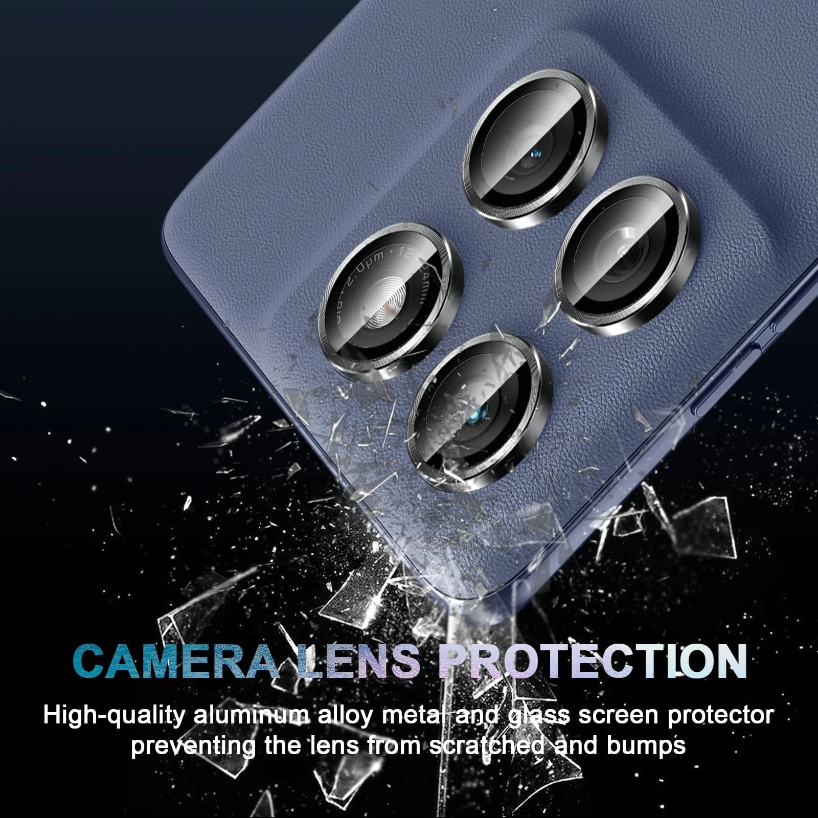 DL3 Mobilak Camera Lens Protector for Motorola Moto Edge 60 Fusion/Edge 60/60 Pro Accessories, 9H Tempered Glass Metal Individual Ring Camera Cover Screen Protector, Case Friendly - Black