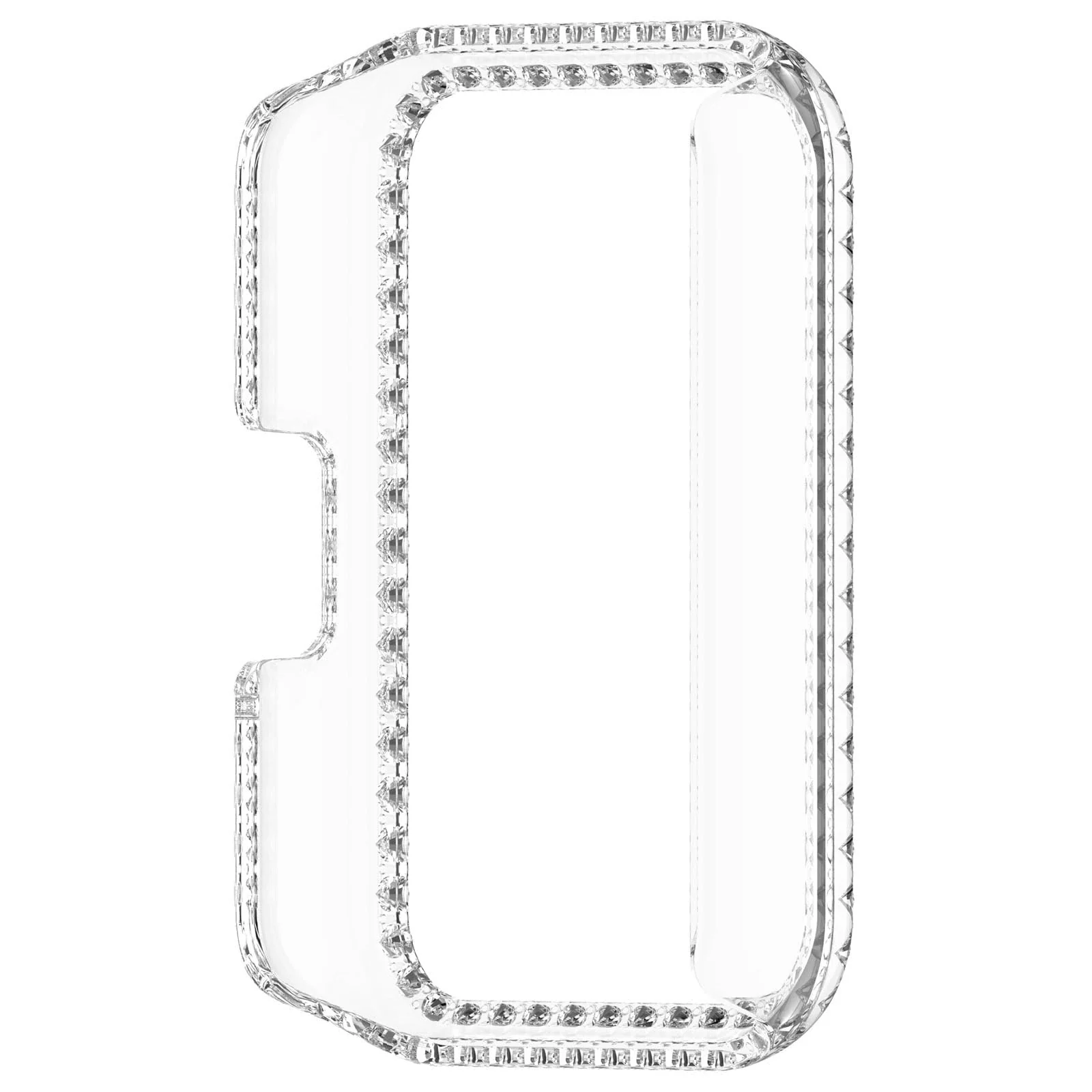 DL3 Mobilak Compatible with Huawei Watch Fit Case Replacement Bling Crystal Protector Case Cover Frame Plating Metal Color PC Shockproof Case Guard Thin Bumper Shell for Huawei Watch Fit - Clear