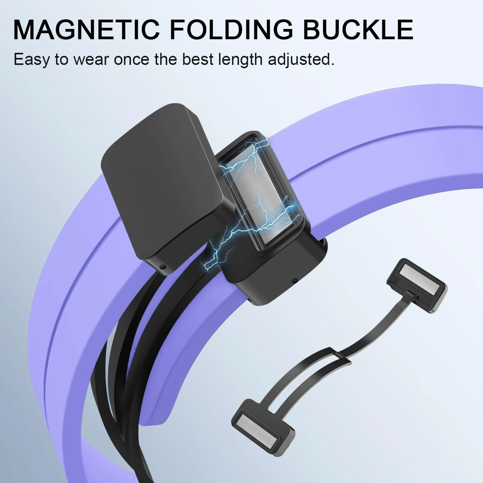 DL3 Mobilak 22MM Silicone Band Magnetic Clasp Strap For Xiaomi Redmi Watch 5 Active/5 Lite/Samsung Galaxy Watch 46mm/Watch 3 45mm/Gear S3/Huawei watch (GT6 GT5 GT4 GT3 GT2 GT 46MM)/GT6 Pro/Amazfit GTR4 - Purple
