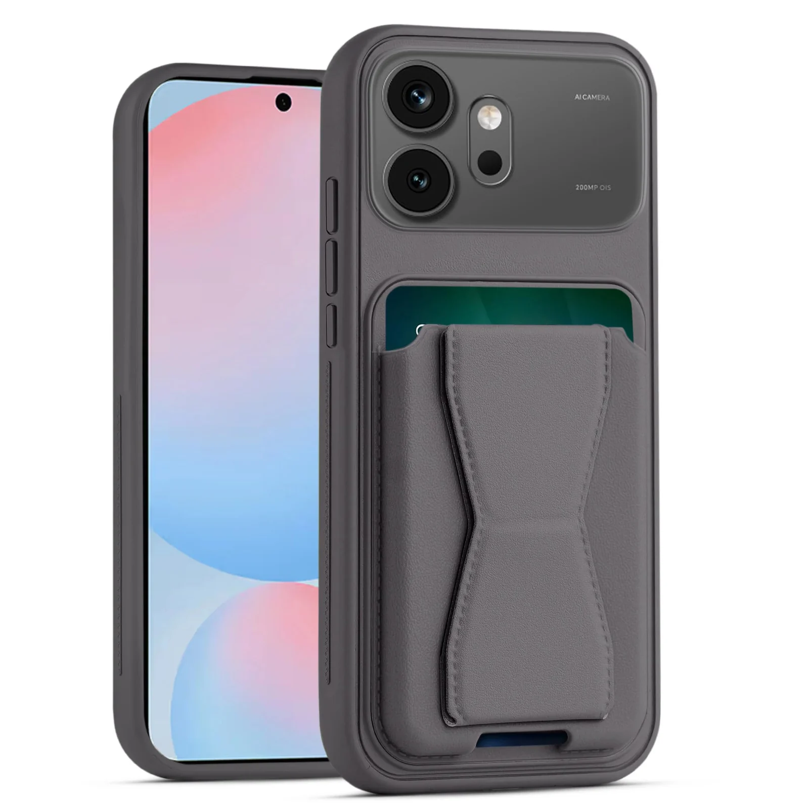 Dl3 Mobilak Leather Wallet Case Compatible with Honor 600 5G, Leather Back Cover With TPU Frame, Shockproof Protective Phone Case with Card Holder Stand - Brown