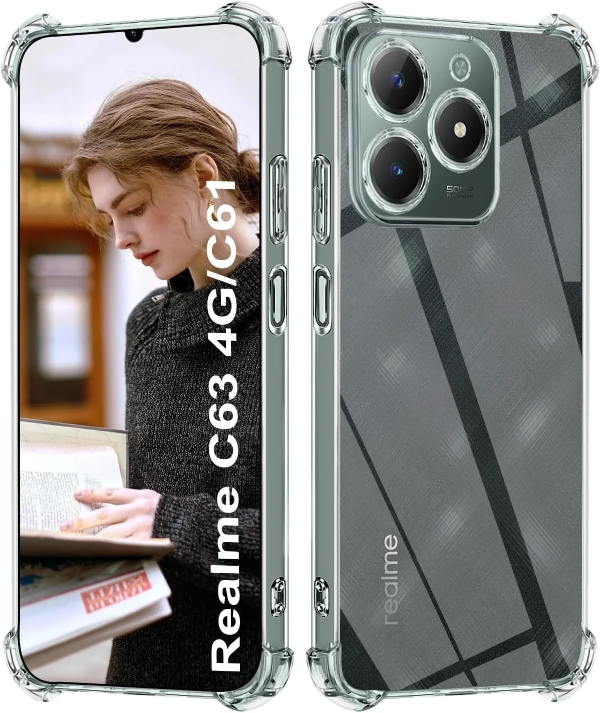 DL3 Mobilak Clear TPU Case for realme C63 / realme C61, Camera protection, Shock-absorbing protection, Scratch-resistant surface - Clear