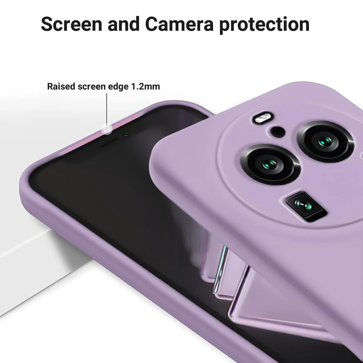 DL3 Mobilak Liquid Silicone Protective Case with Soft Microfiber Lining with Full Camera Protection for OPPO Find X6 Pro - Lavender