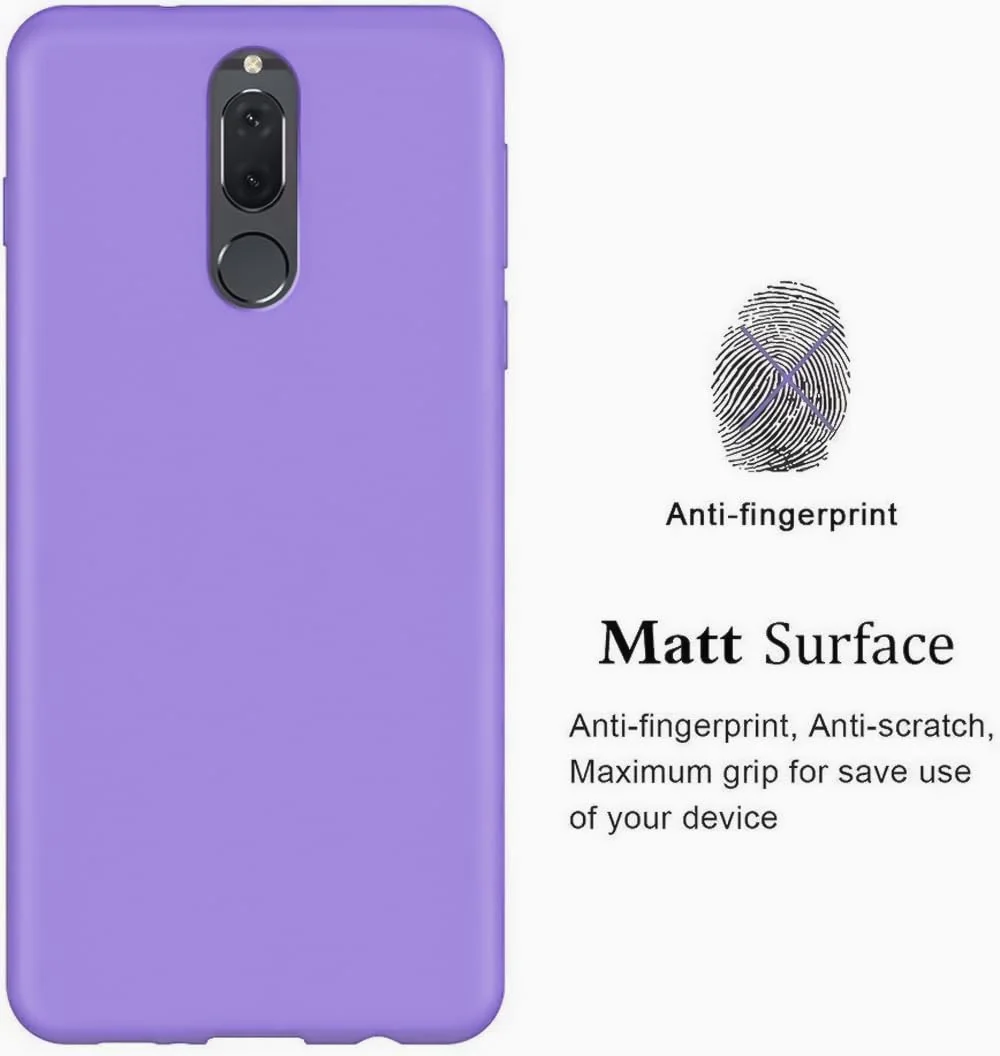 DL3 Mobilak Huawei Mate 10 Lite Case, Soft Flexible Silicone Gel Rubber Bumper Cover, Full Body Shockproof Protective Phone Case - Light Purple