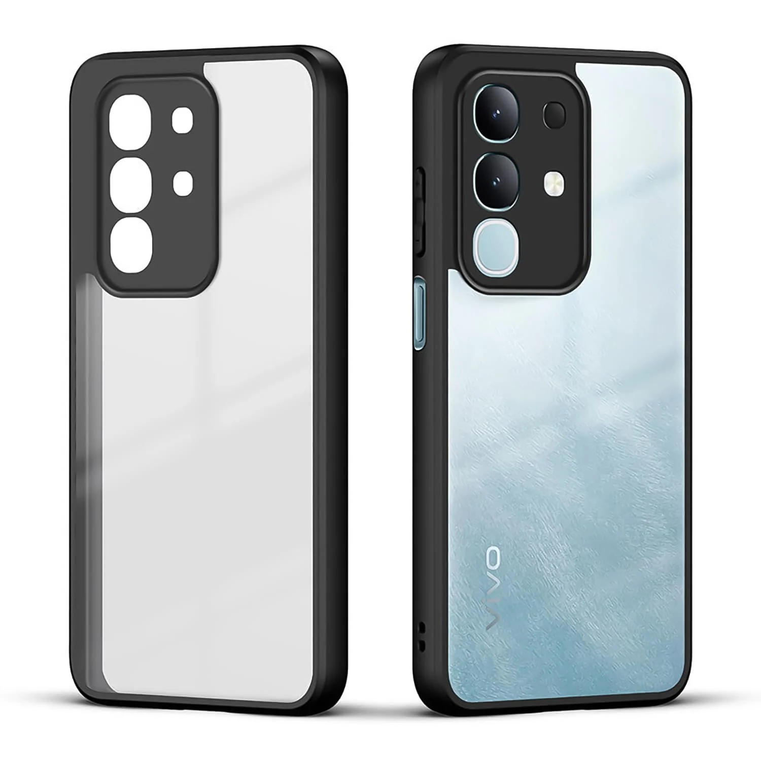 DL3 Mobilak Compatible with Vivo Y29 4G Case Transparent, Military-Grade Shockproof Anti-Yellowing, Slim Protective Phone Case Full Bumper Cover With Camera Protective - Black
