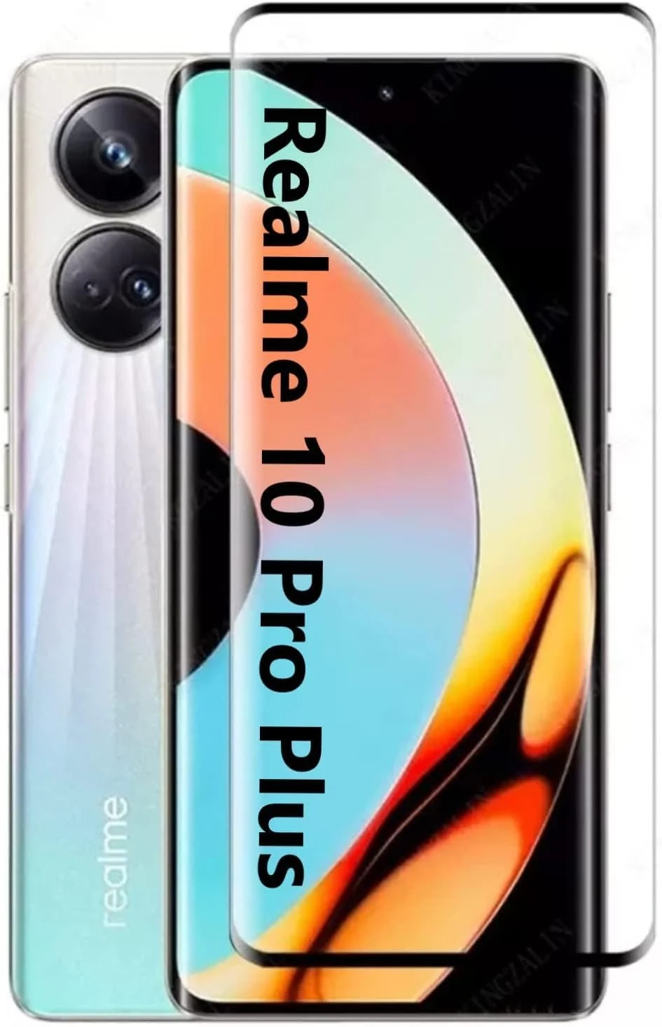 DL3 Mobilak 5D Full Glass Screen Protector For OPPO realme 10 Pro Plus Frame Protector - Black