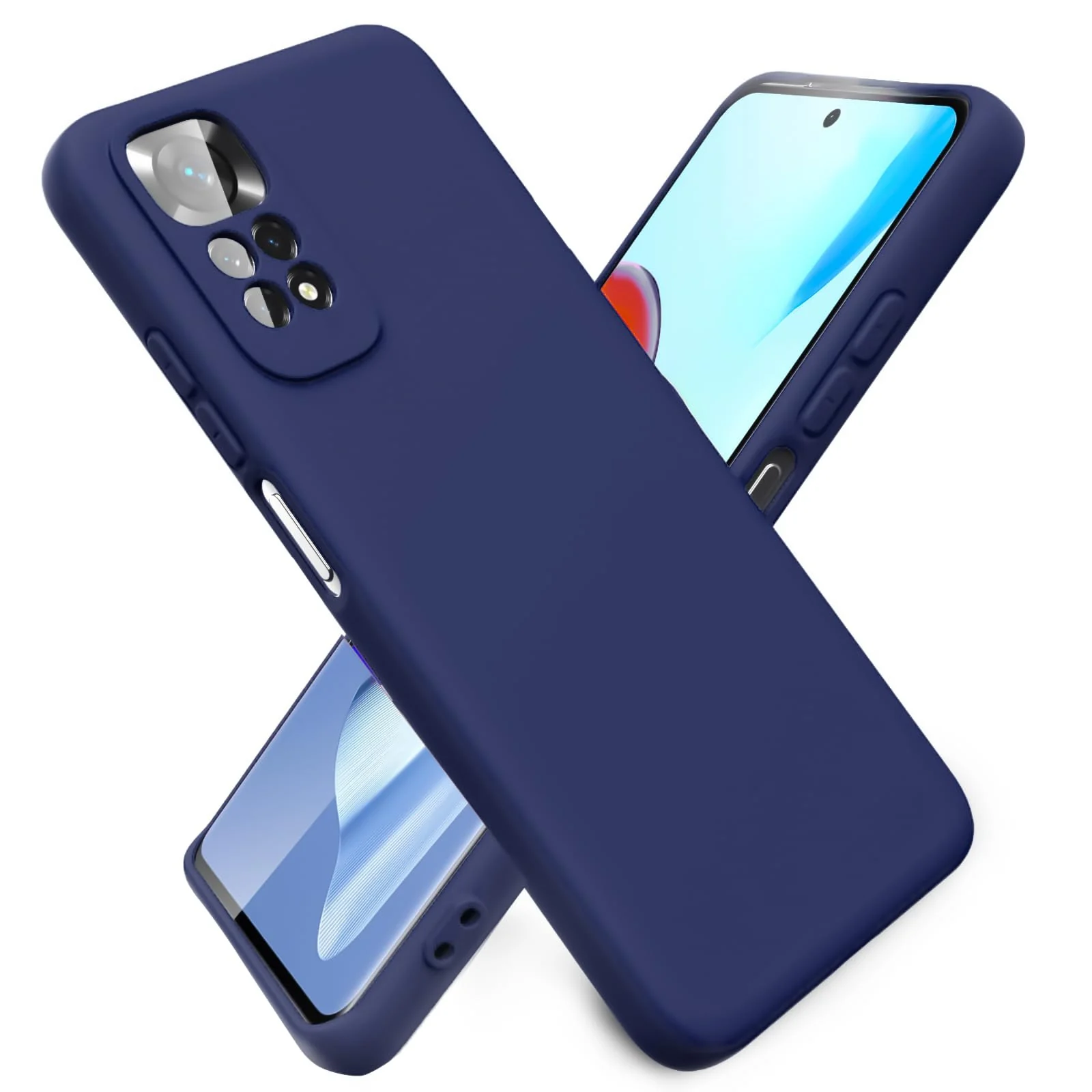 DL3 Mobilak Liquid Silicone Protective Case with Soft Microfiber Lining with Full Camera Protection for Xiaomi Redmi Note 12 Pro 4G / Redmi Note 11 Pro 4G&5G - Blue 2