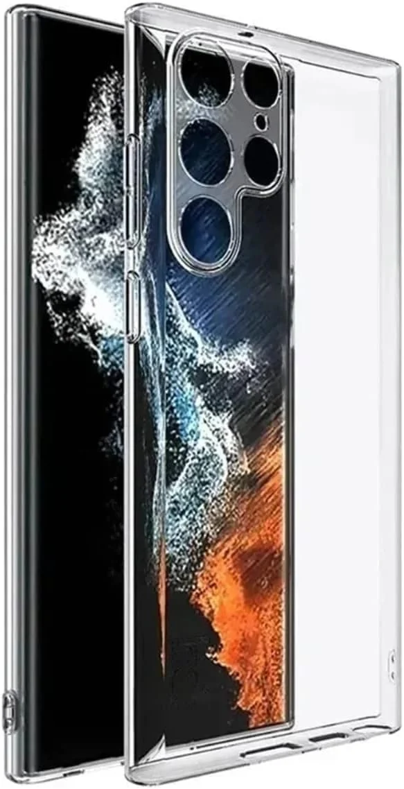 DL3 Mobilak Clear TPU Protective Case for Samsung Galaxy S23 Ultra with Camera Protection and Shockproof Design - Clear