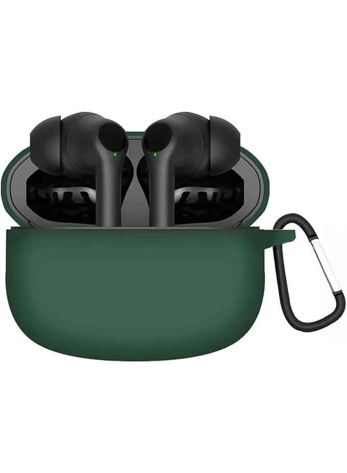 DL3 Mobilak Compatible with Oraimo SpaceBuds Z Case Cover, Soft Silicone Shockproof Protective Case Wireless Earbuds with Carabiner, Front LED Visible