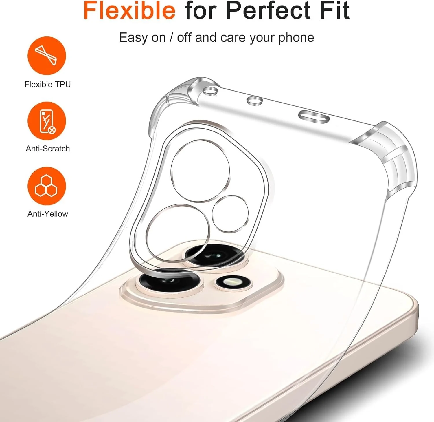 DL3 Mobilak Clear TPU Protective Case for Honor 400 5G with Camera Protection and Shockproof Design - Clear