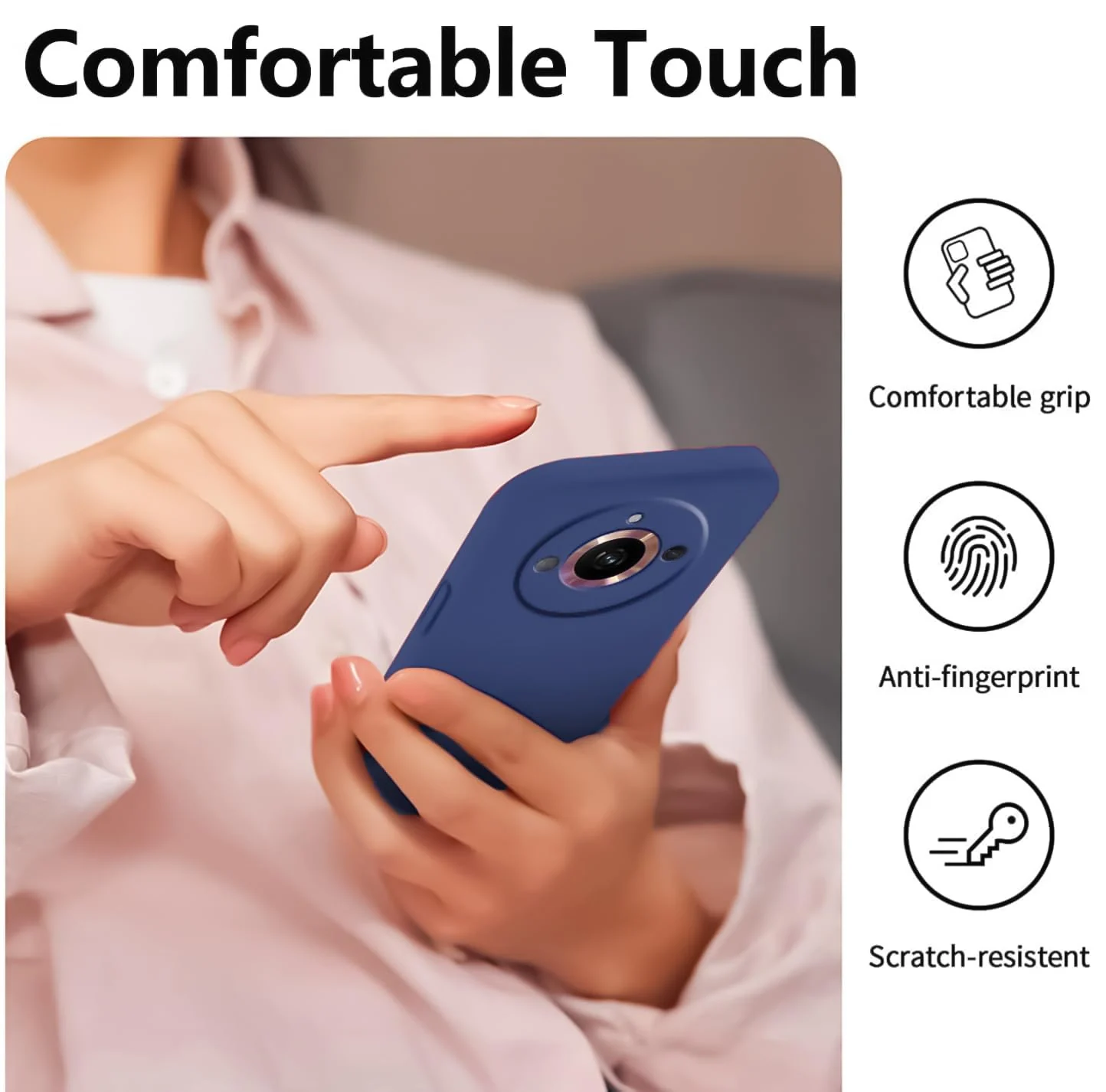 DL3 Mobilak Liquid Silicone Protective Case with Soft Microfiber Lining with Full Camera Protection for realme 11 Pro & realme 11 Pro+ Plus 5G - Blue 1