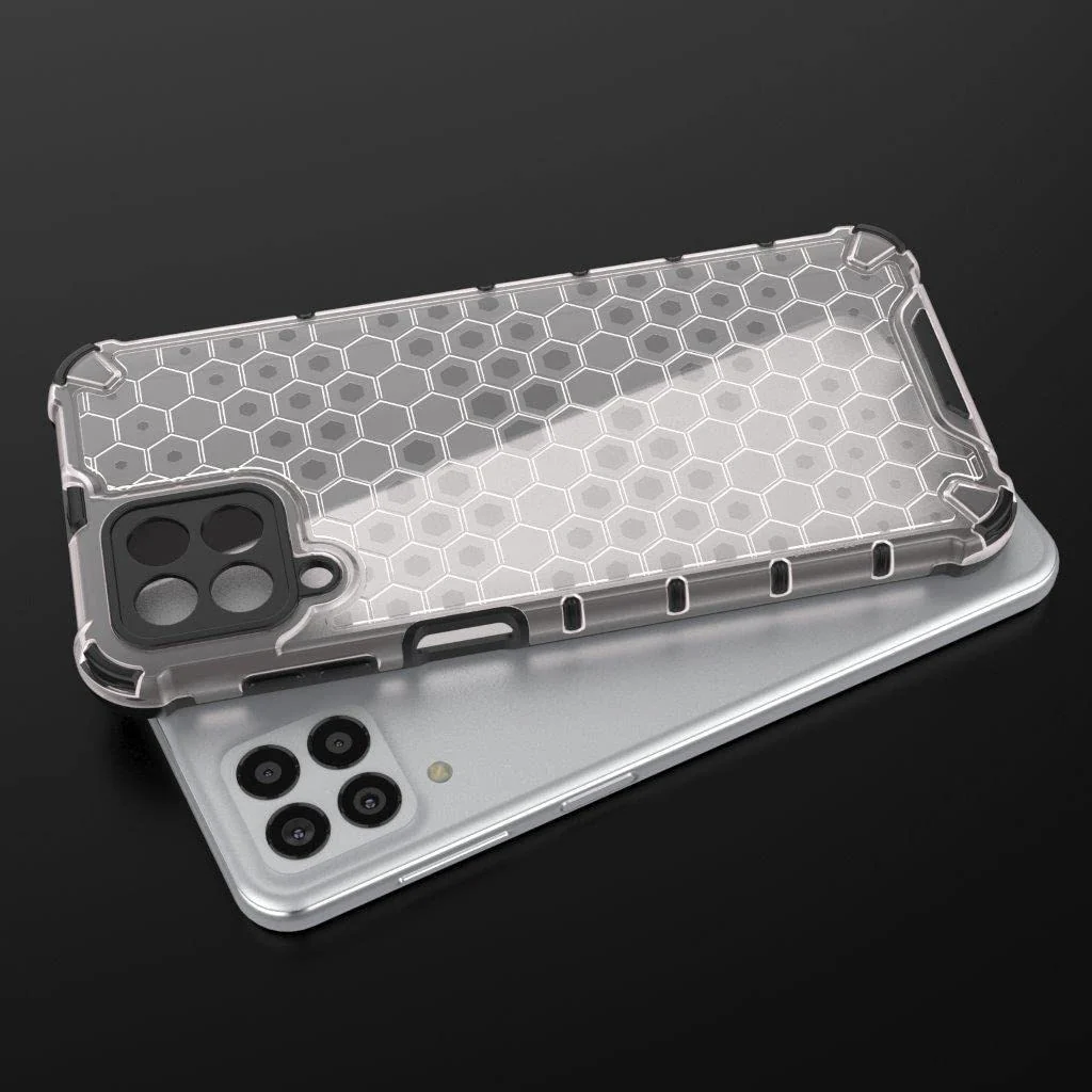 DL3 Mobilak Honeycomb Protective Case for Samsung Galaxy M33 5G, Shock-absorbing protection, Transparent design, Slim, lightweight profile - Clear