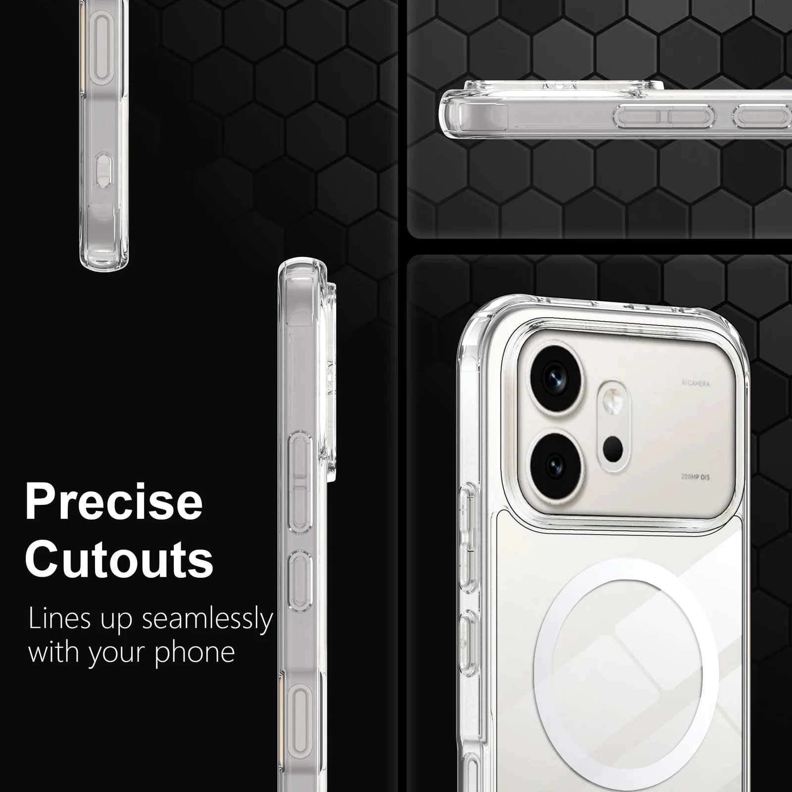 MOBIGON Slim Magnetic MagSafe-Compatible Phone Case for HONOR 600 5G, Clear