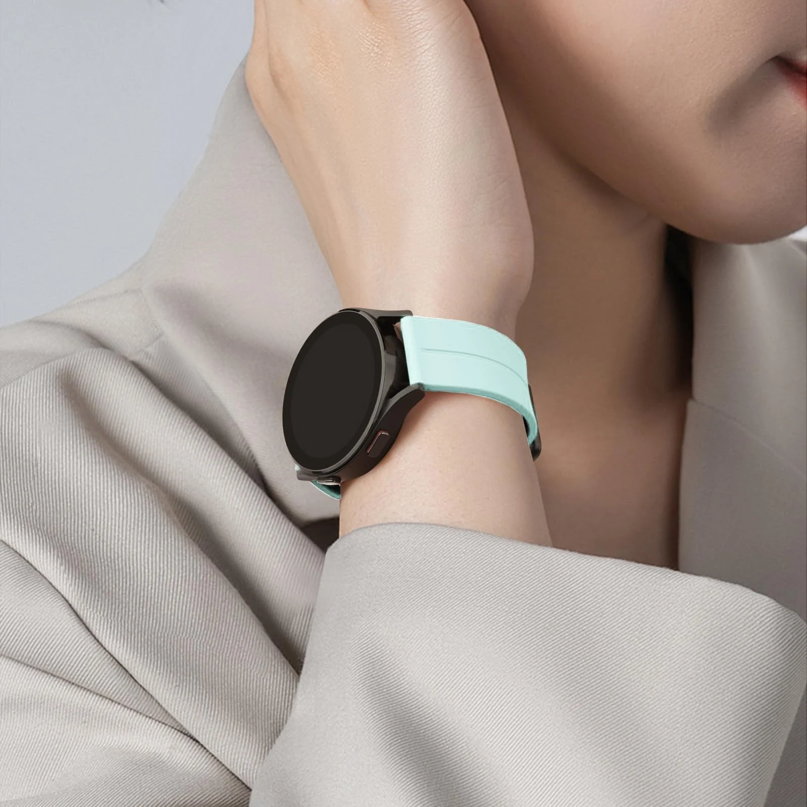 DL3 Mobilak 22MM Silicone Band Magnetic Clasp Strap For Xiaomi Redmi Watch 5 Active/5 Lite/Compatible with Samsung Galaxy Watch 46mm/Watch 3 45mm/Gear S3/Huawei watch (GT6 GT5 GT4 GT3 GT2 - Turquoise