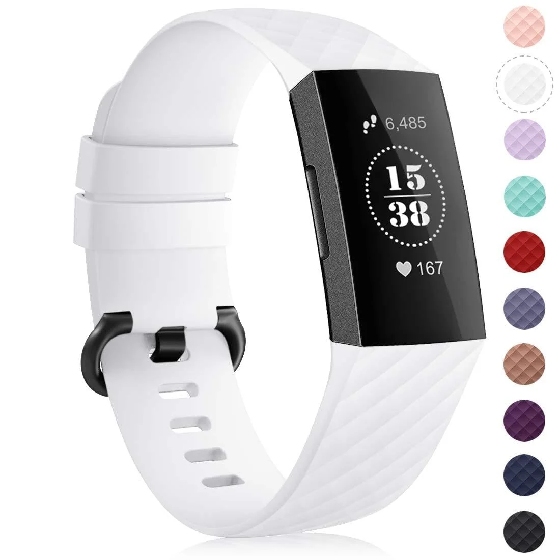 DL3 Mobilak Waterproof Bands for Fitbit Charge 4 / Fitbit Charge 3 / Charge3 SE, Replacement Wristbands for Women Men - White