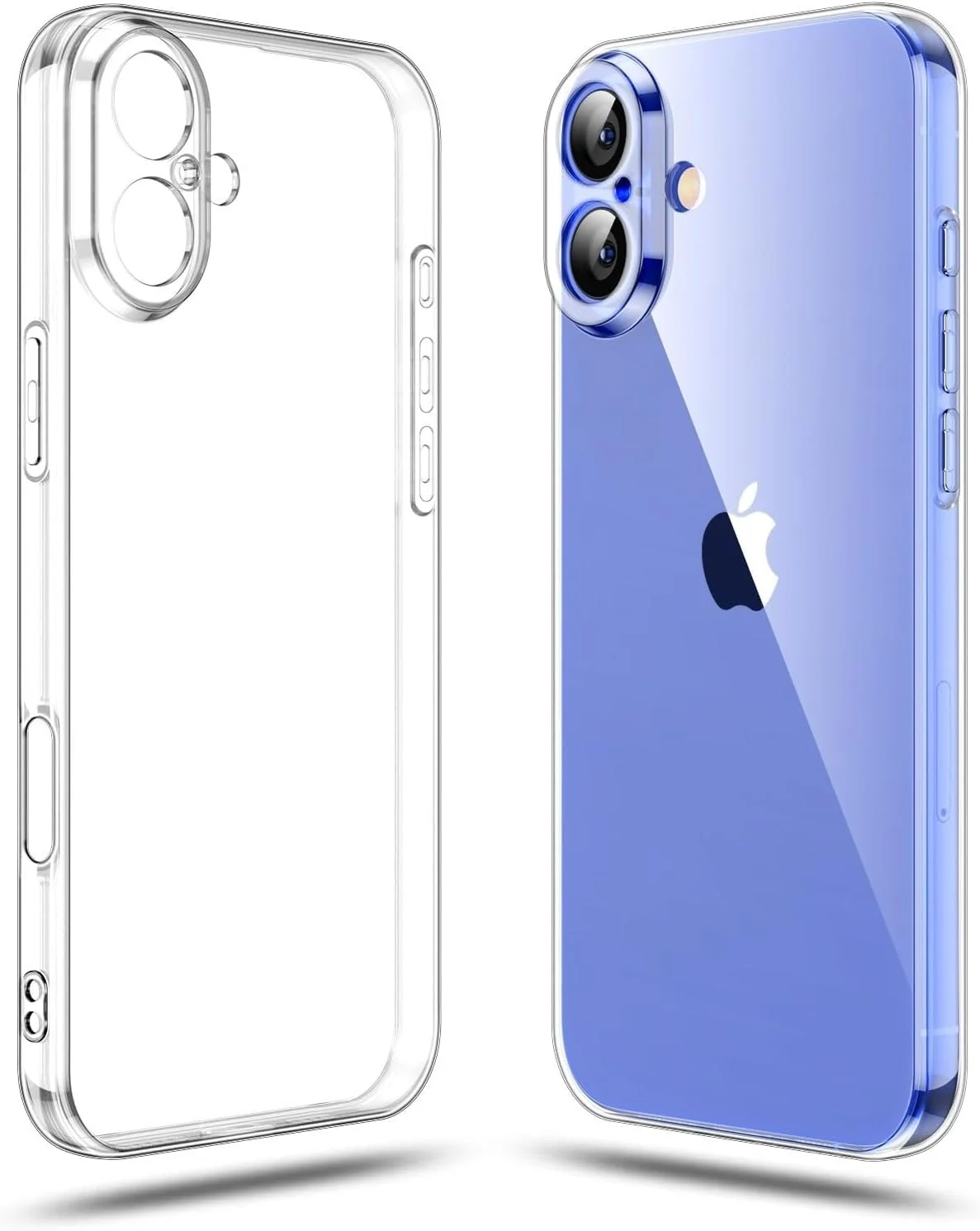 DL3 Mobilak Camera Protective Case Compatible with iPhone 16+ Plus 6.7-Inch, Mobile Phone Case iPhone 16+ Plus 6.7-Inch Thin Soft Silicone Anti-Yellow Protective Case - Clear
