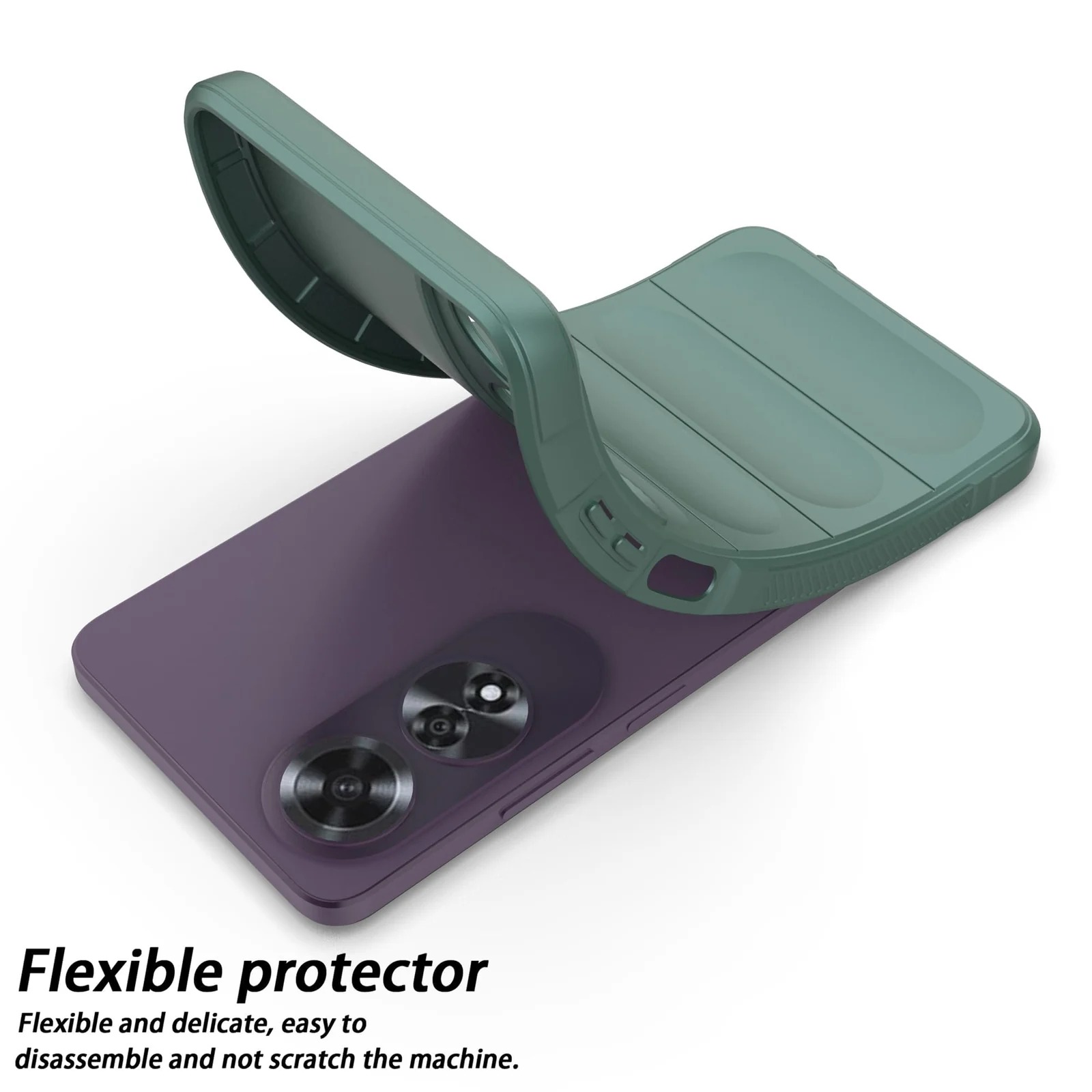 DL3 Mobilak Soft Silicone Protective Case for OPPO A60 4G with Camera Protection and Shockproof Design - Green