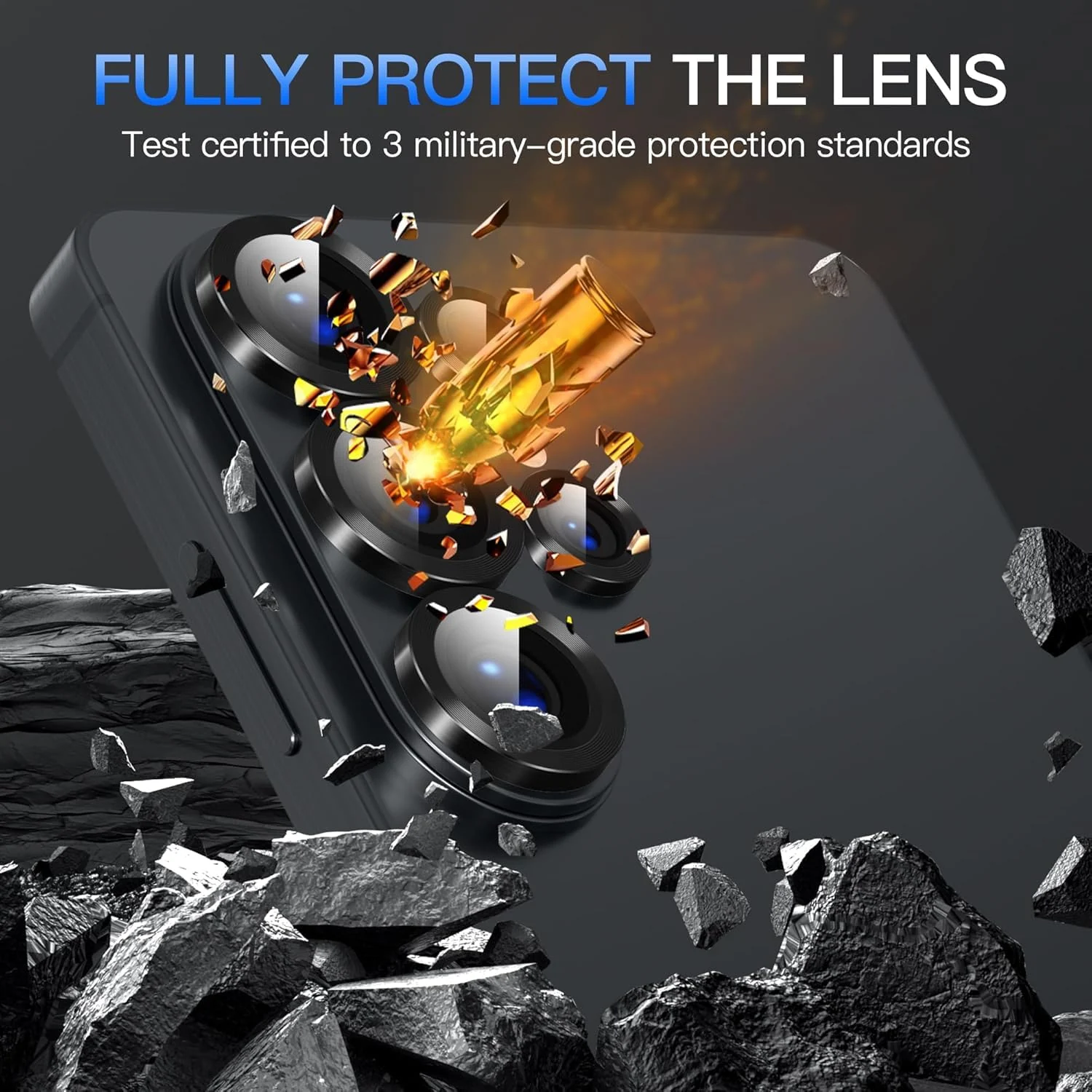 DL3 Mobilak Camera Lens Protector for Samsung Galaxy S26 Ultra Accessories, 9H Tempered Glass Metal Individual Ring Camera Cover Screen Protector, Case Friendly, Anti Scratch - Black